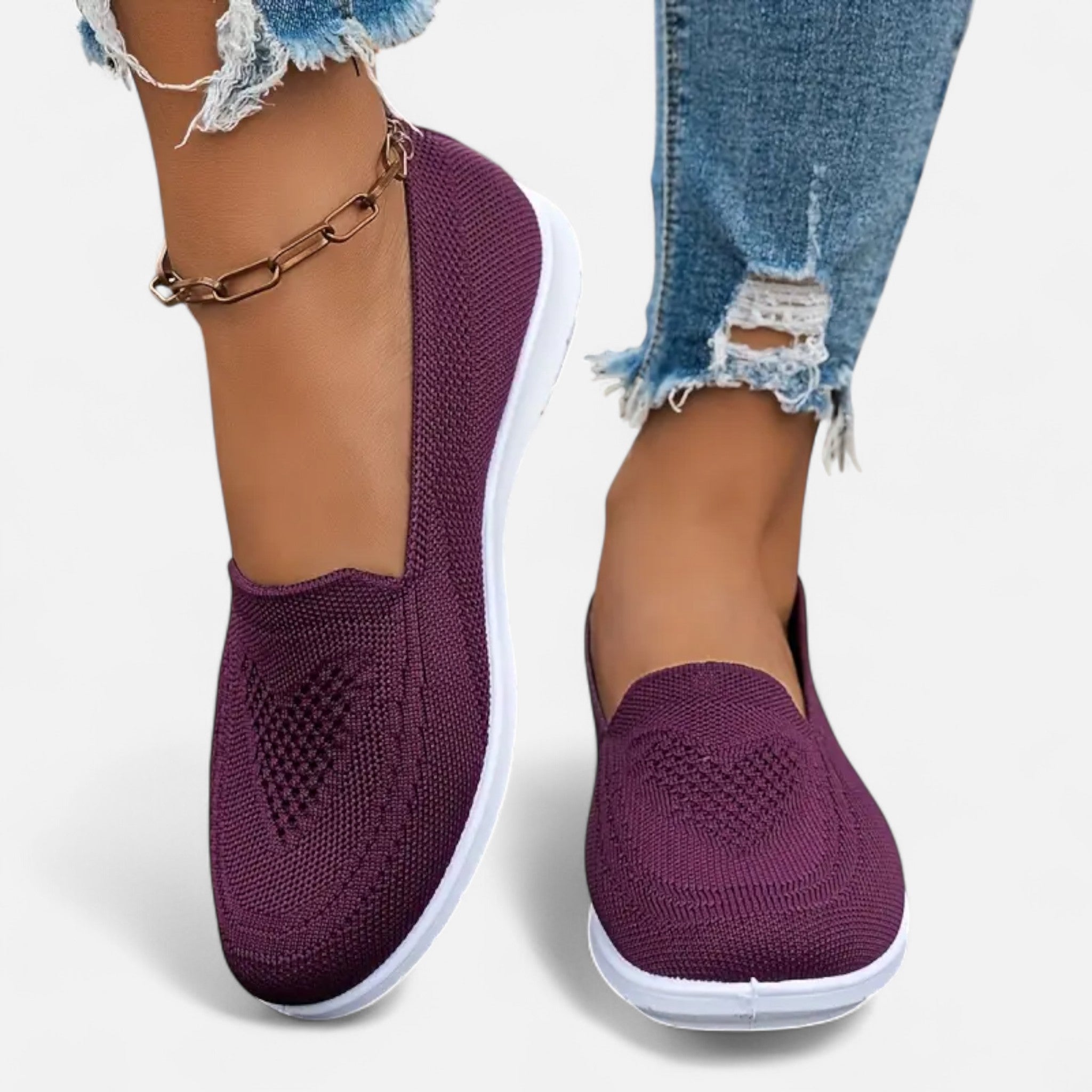 Elvaine | Women’s Knit Flats – Lightweight Slip-On Elegance