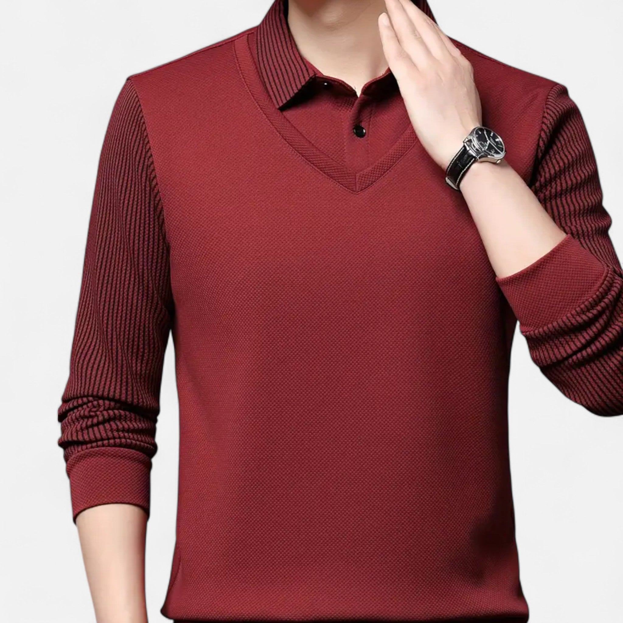 Elvaine | Men’s Long Sleeve Shirt – Refined Two-Piece Style
