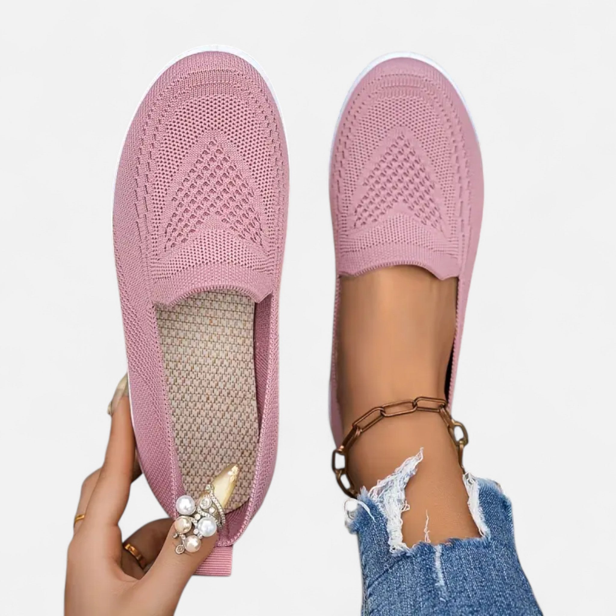 Elvaine | Women’s Knit Flats – Lightweight Slip-On Elegance