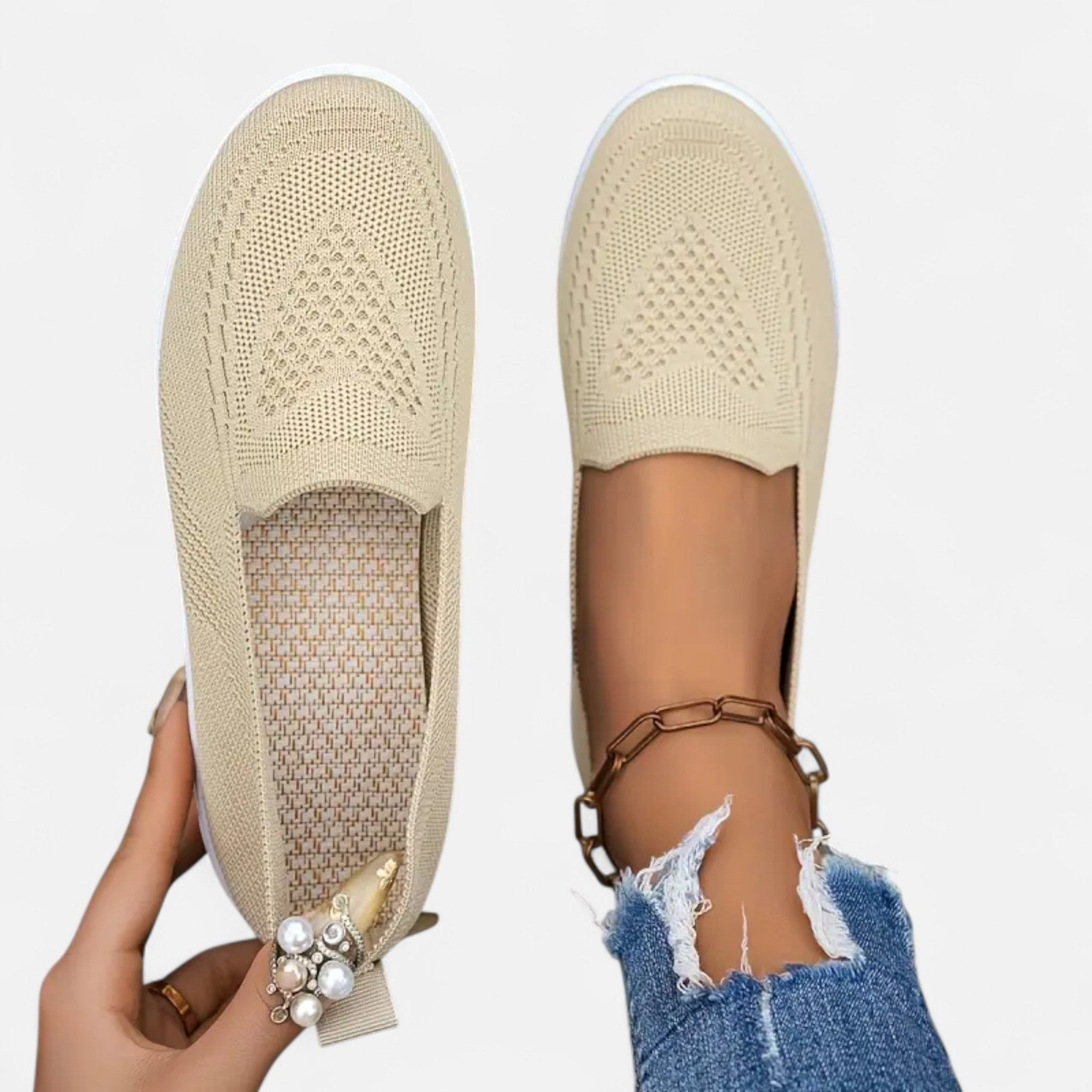 Elvaine | Women’s Knit Flats – Lightweight Slip-On Elegance