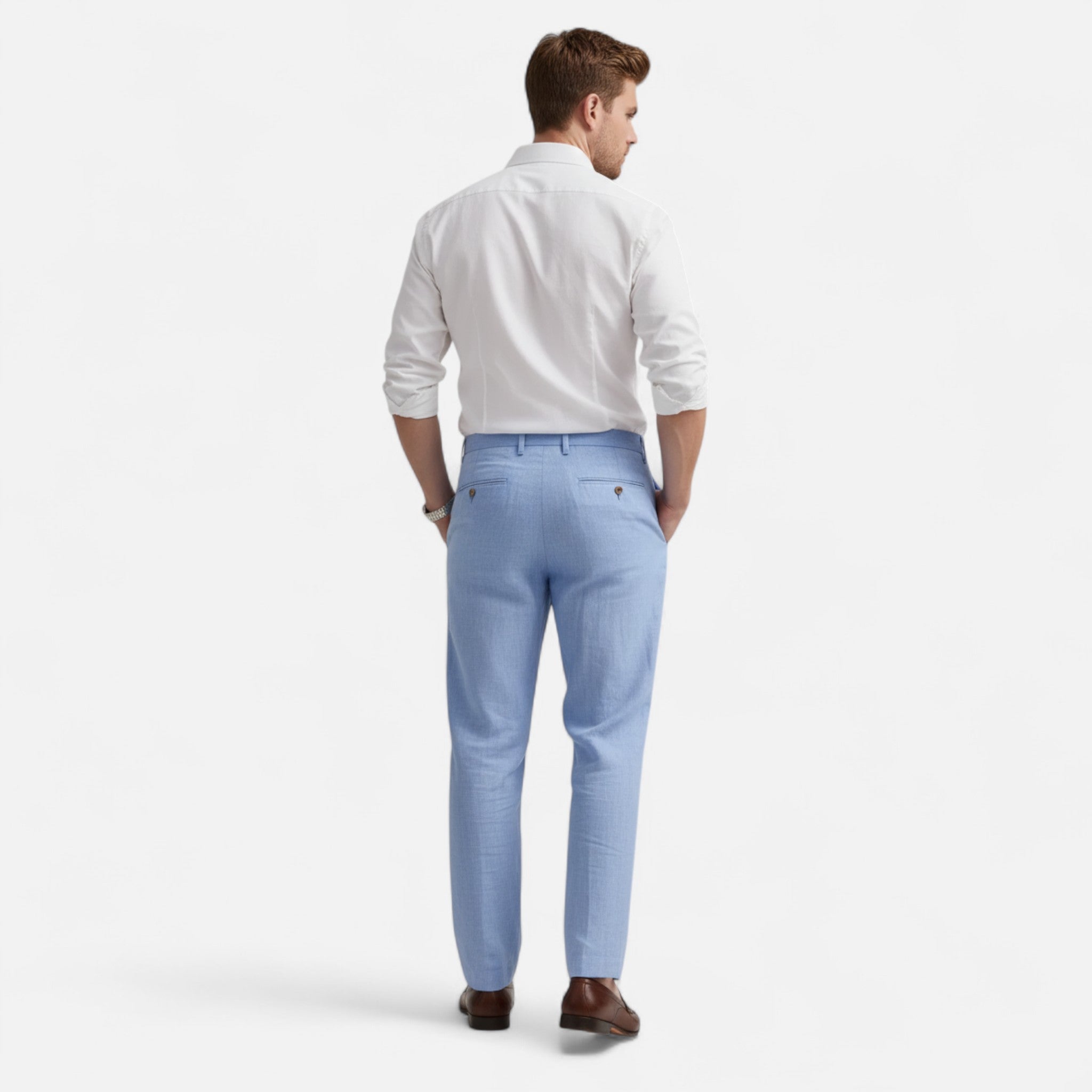 Elvaine | Men’s Formal Trousers – Light Blue Classic