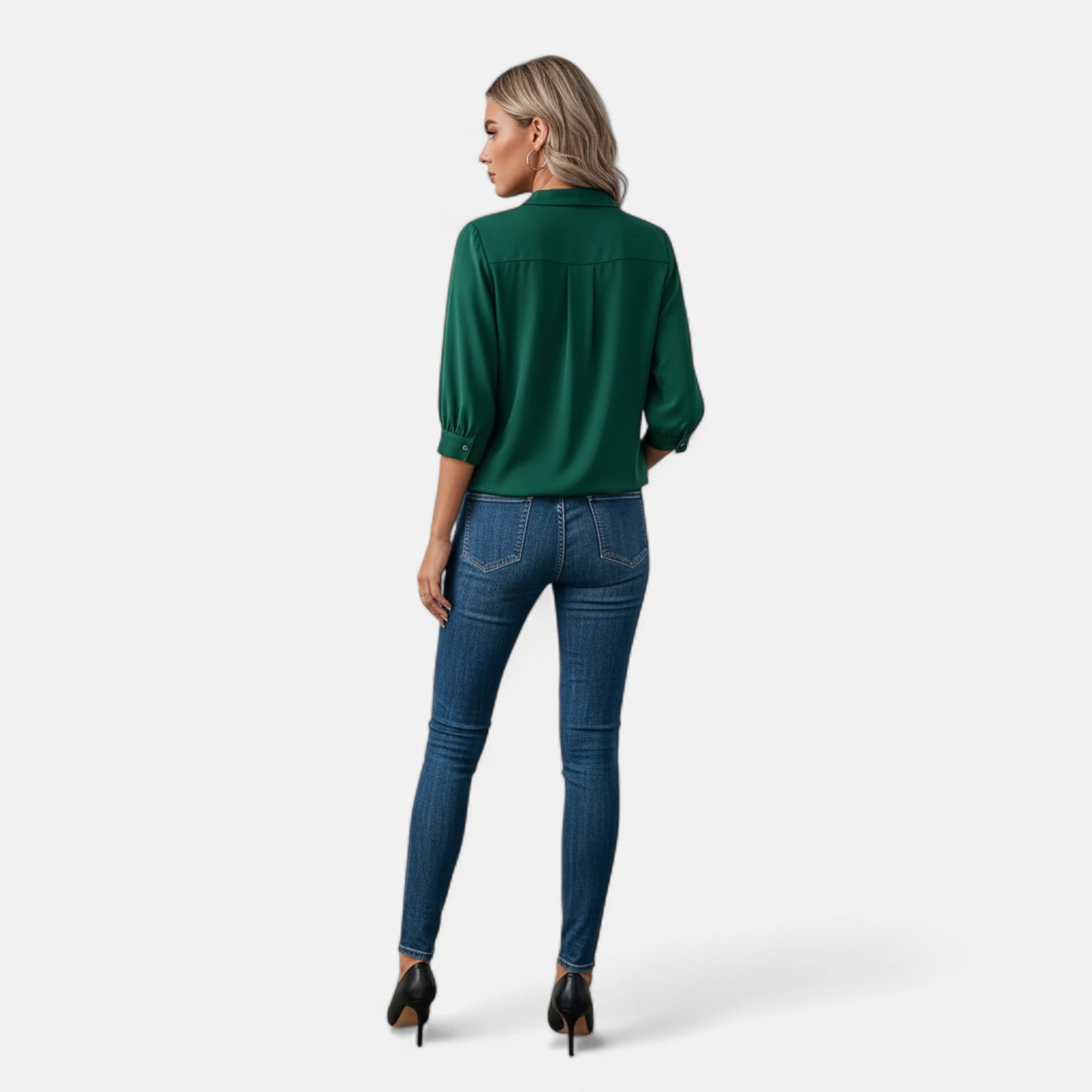 Elvaine | Women’s V-Neck Blouse – Timeless Spring Elegance