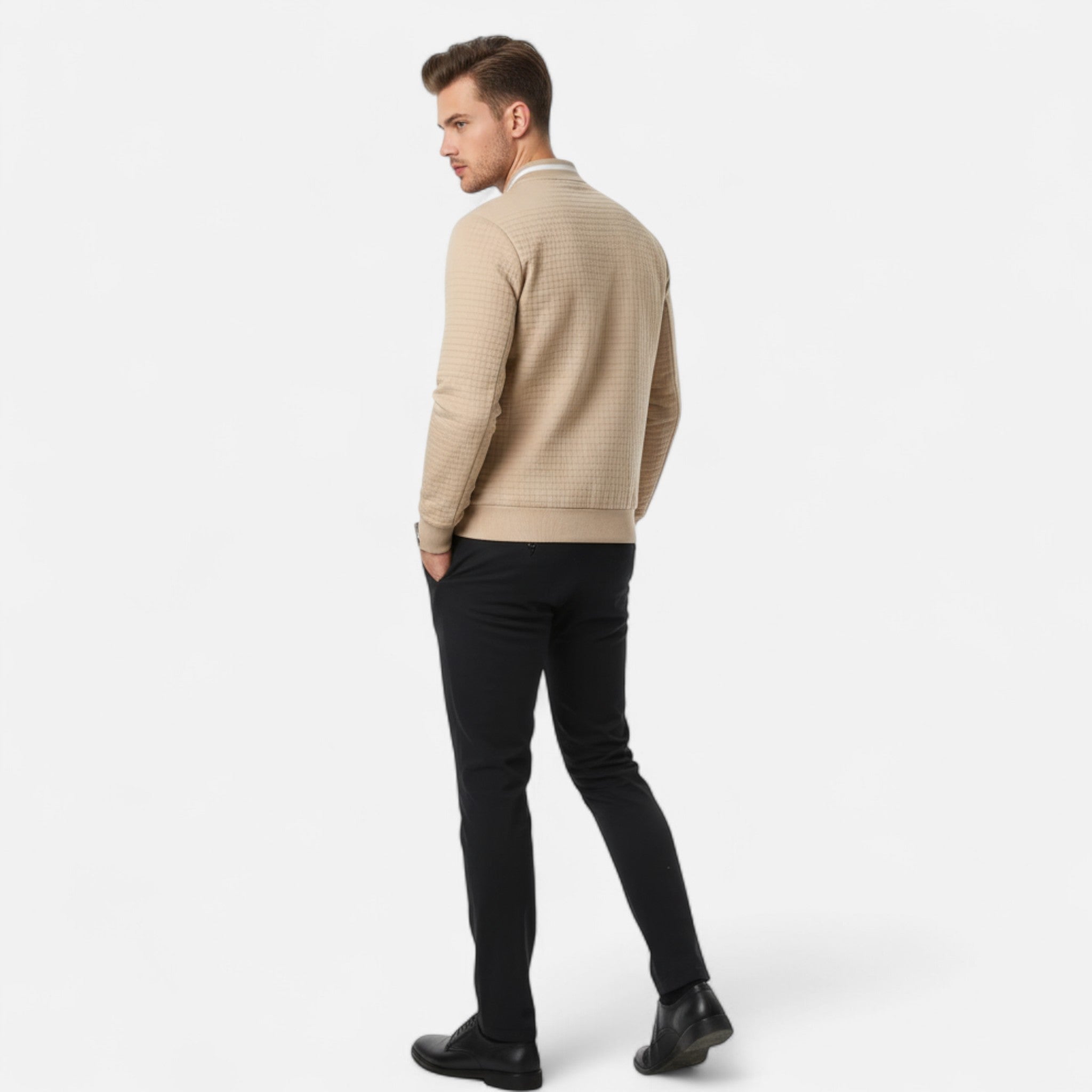 Elvaine | Men’s Zip-Up Jacket – Heritage Checked Elegance