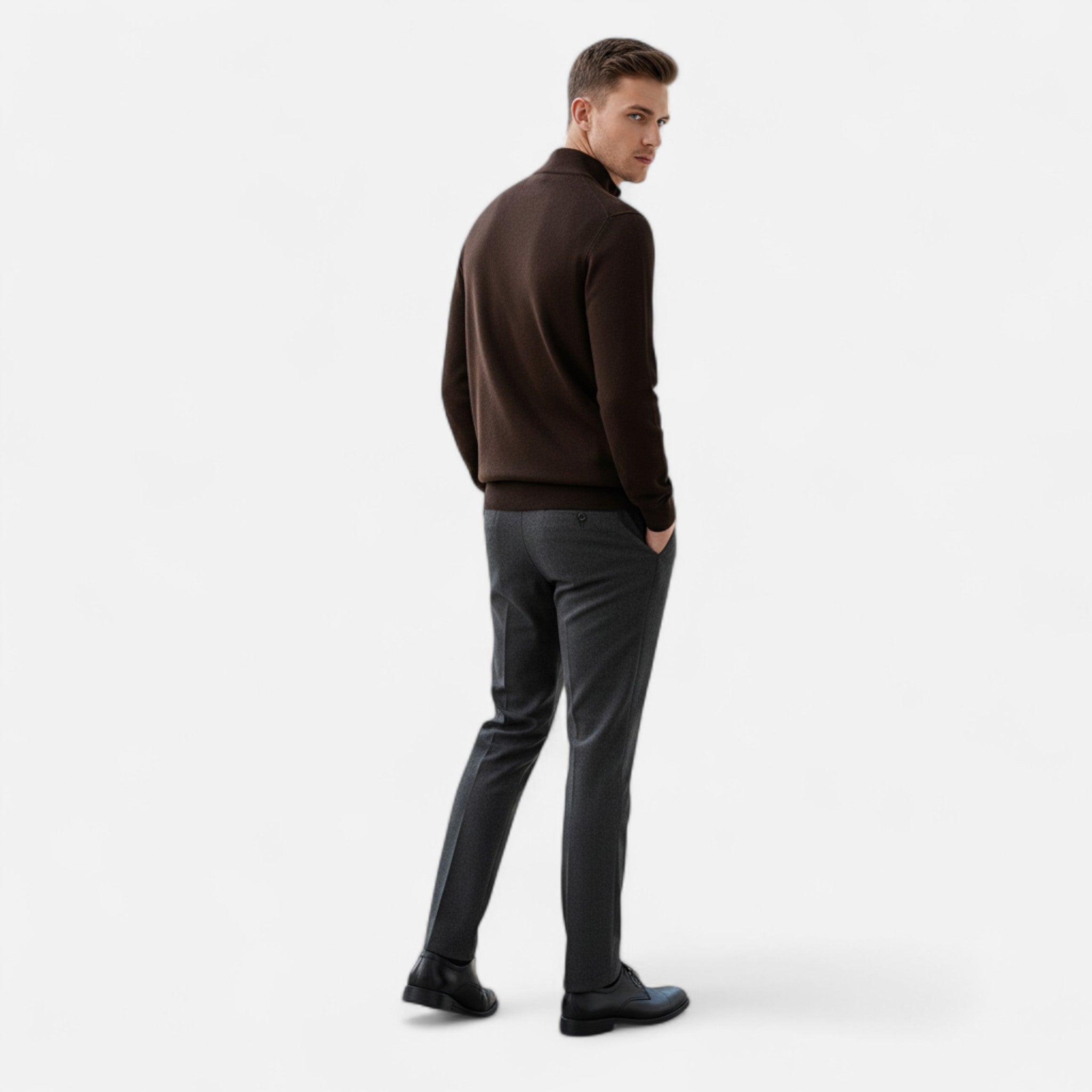Elvaine | Men’s Merino Pullover – Half-Zip Heritage Style