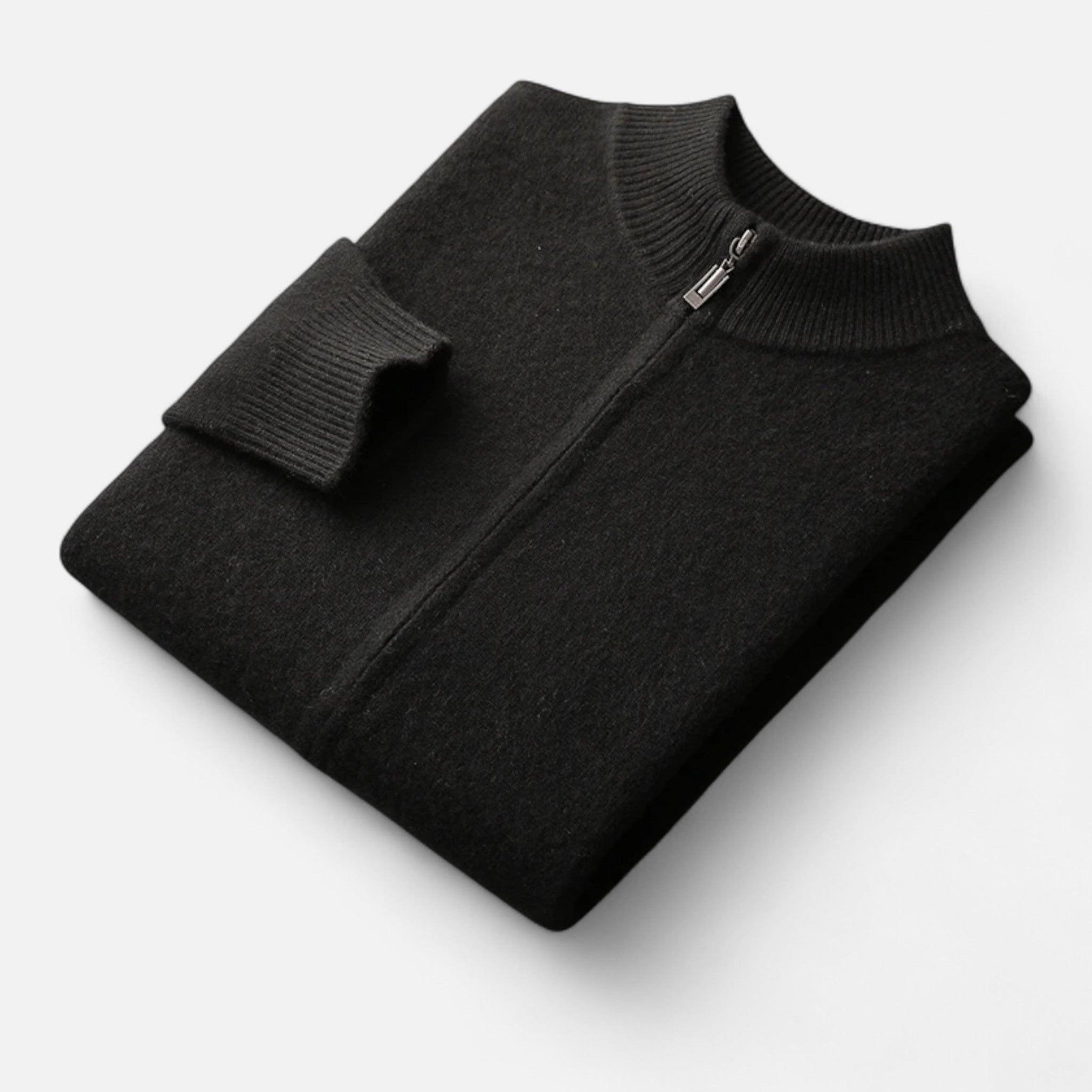 Elvaine | Men’s Merino Cardigan – Mock Collar Heritage Knit