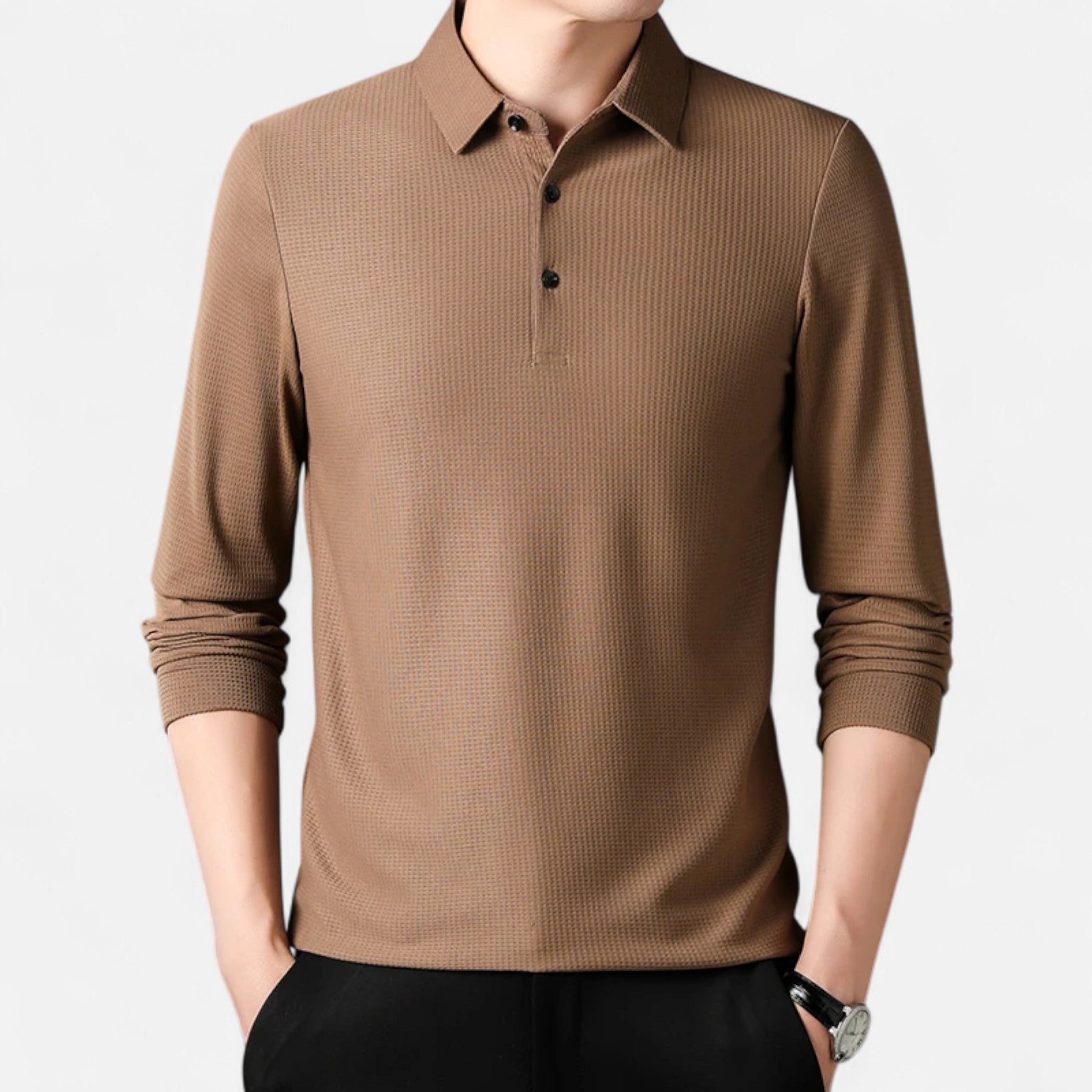 Elvaine | Men’s Long Sleeve Polo – Refined Comfort