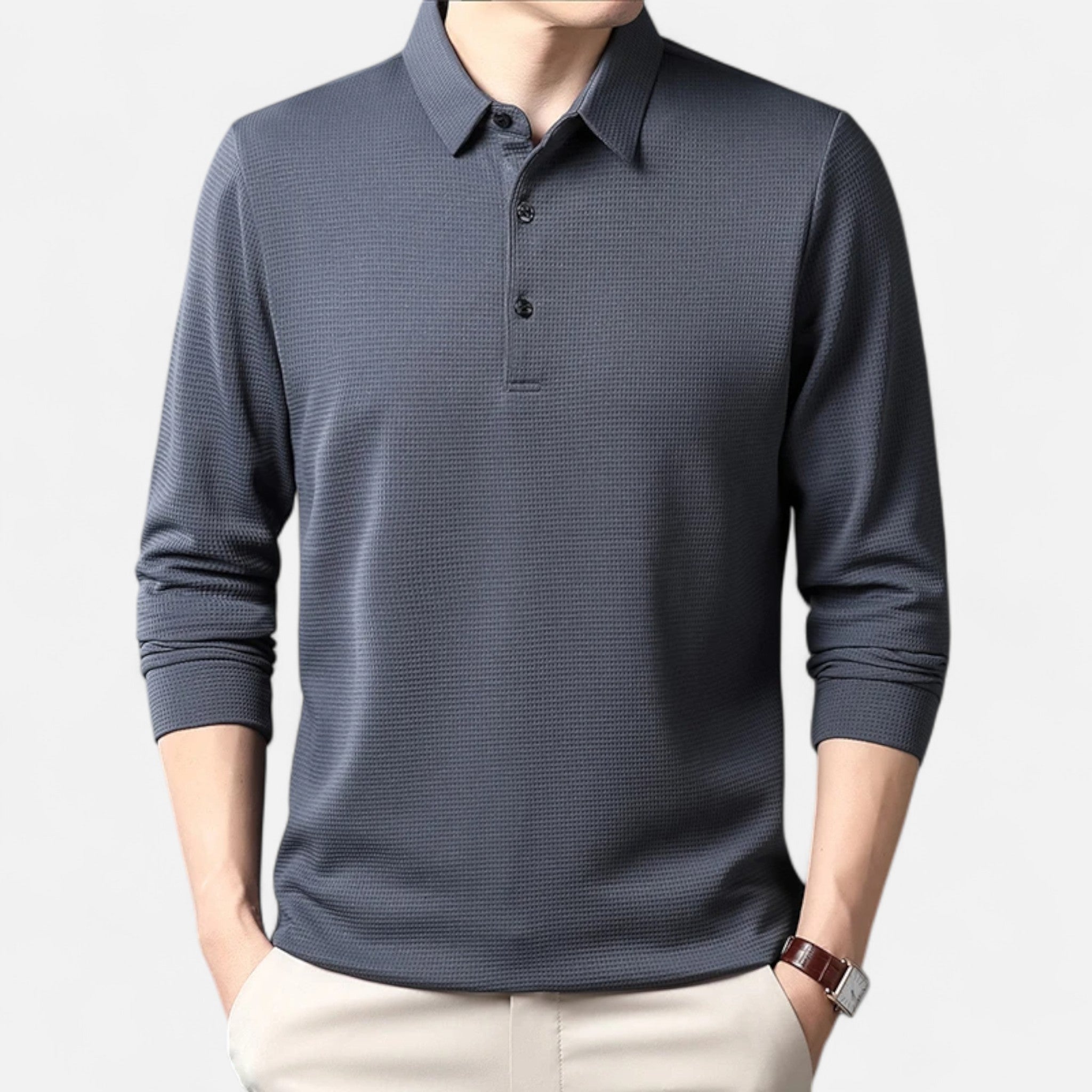 Elvaine | Men’s Long Sleeve Polo – Refined Comfort