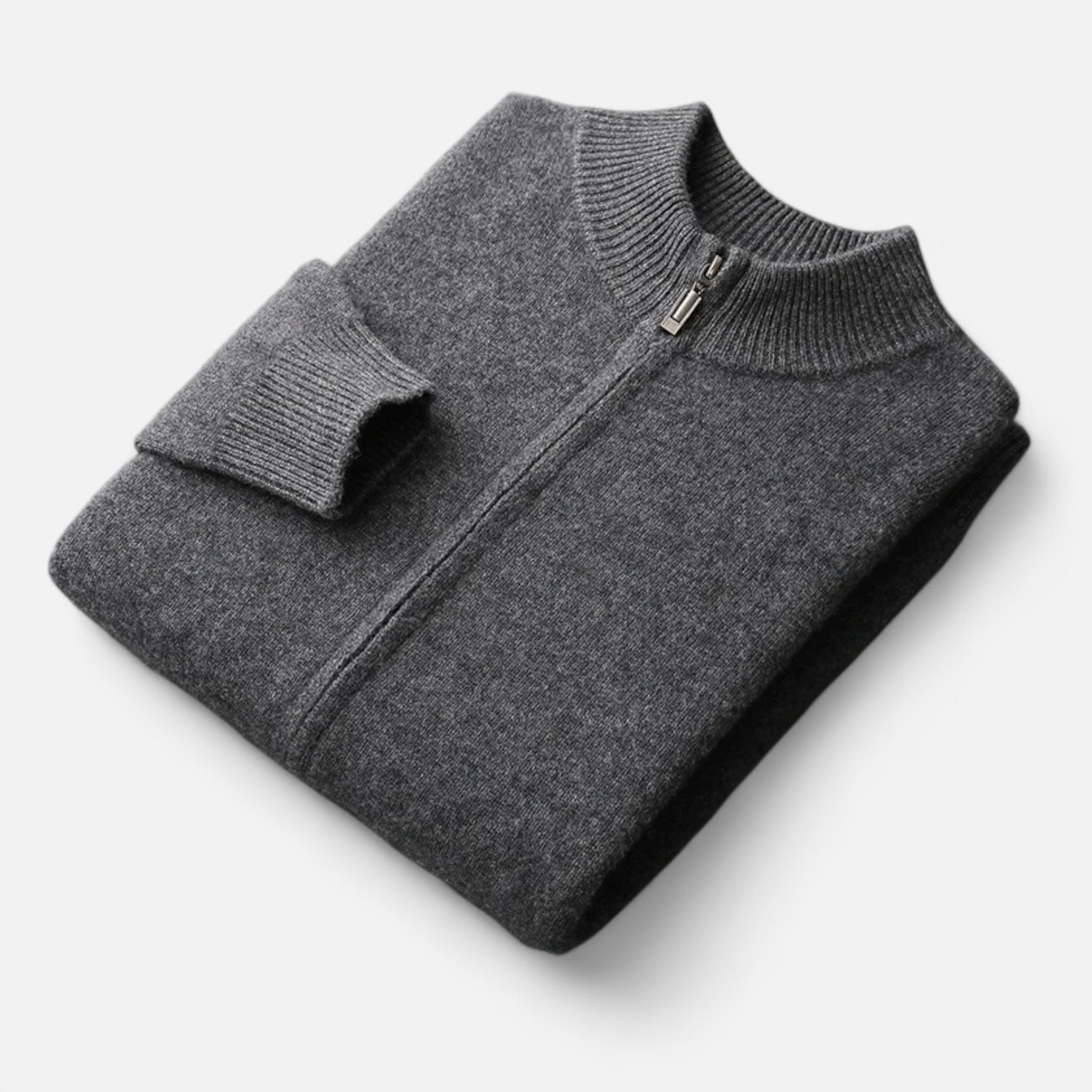 Elvaine | Men’s Merino Cardigan – Mock Collar Heritage Knit