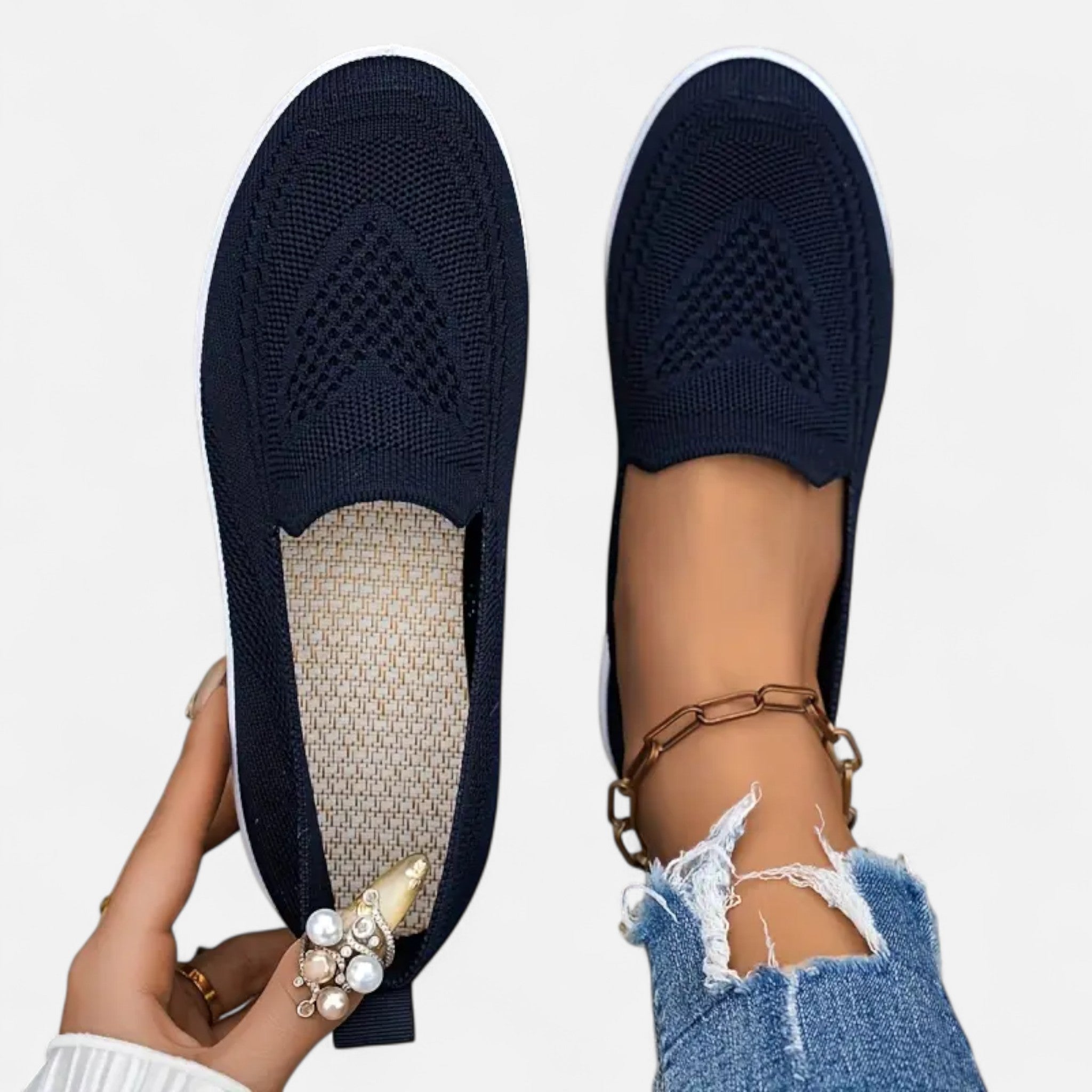 Elvaine | Women’s Knit Flats – Lightweight Slip-On Elegance