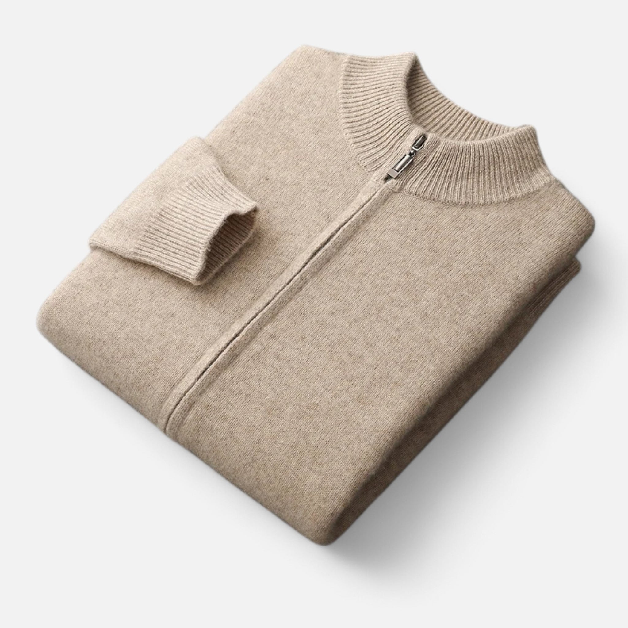 Elvaine | Men’s Merino Cardigan – Mock Collar Heritage Knit
