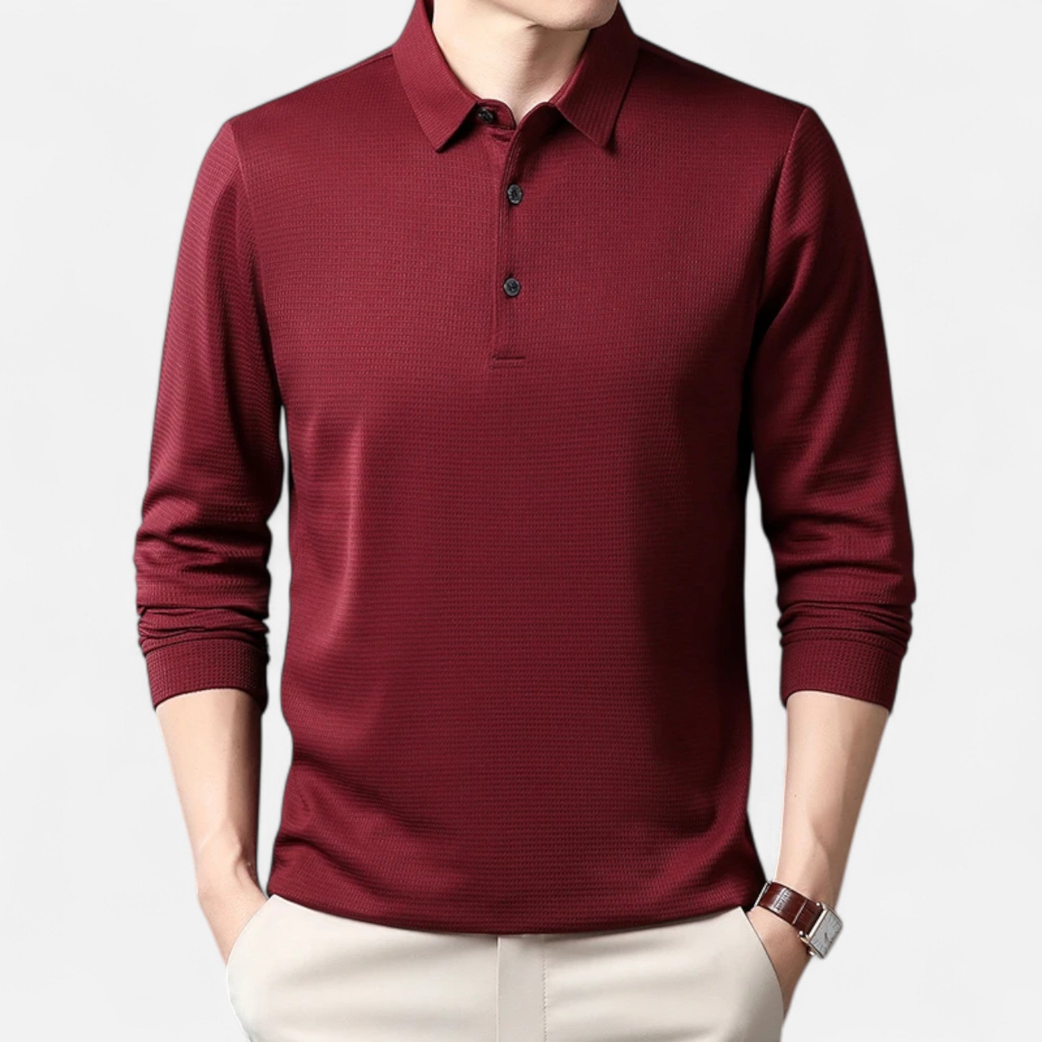 Elvaine | Men’s Long Sleeve Polo – Refined Comfort