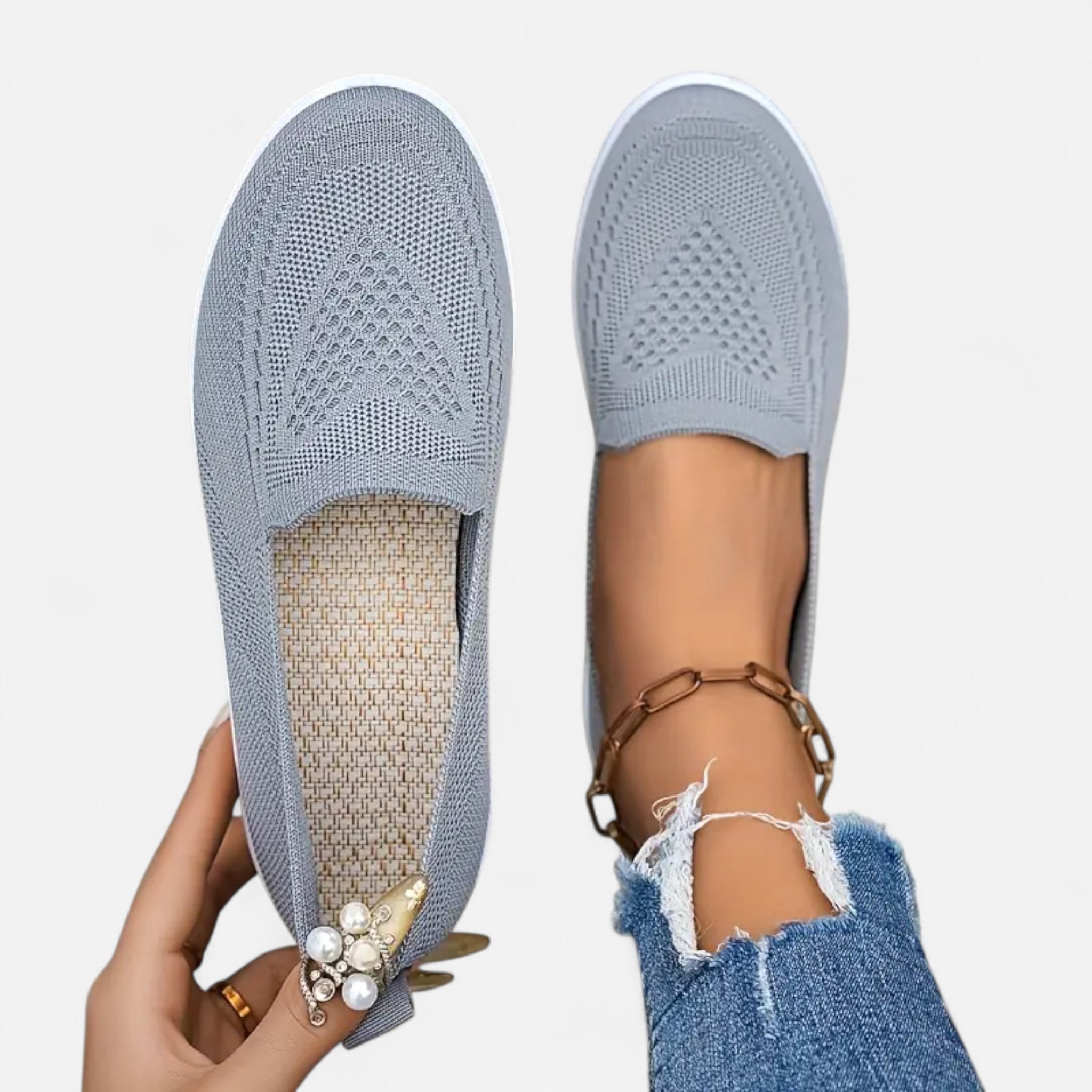 Elvaine | Women’s Knit Flats – Lightweight Slip-On Elegance