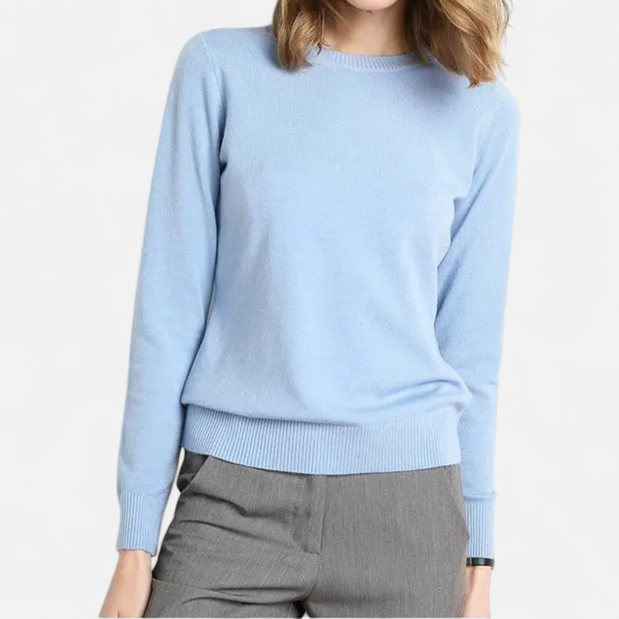 Elvaine | Women’s Merino Sweater – Classic O-Neck Elegance