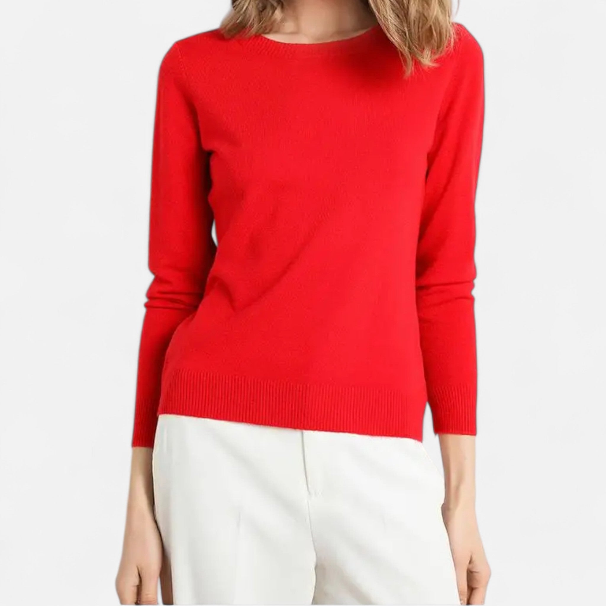 Elvaine | Women’s Merino Sweater – Classic O-Neck Elegance