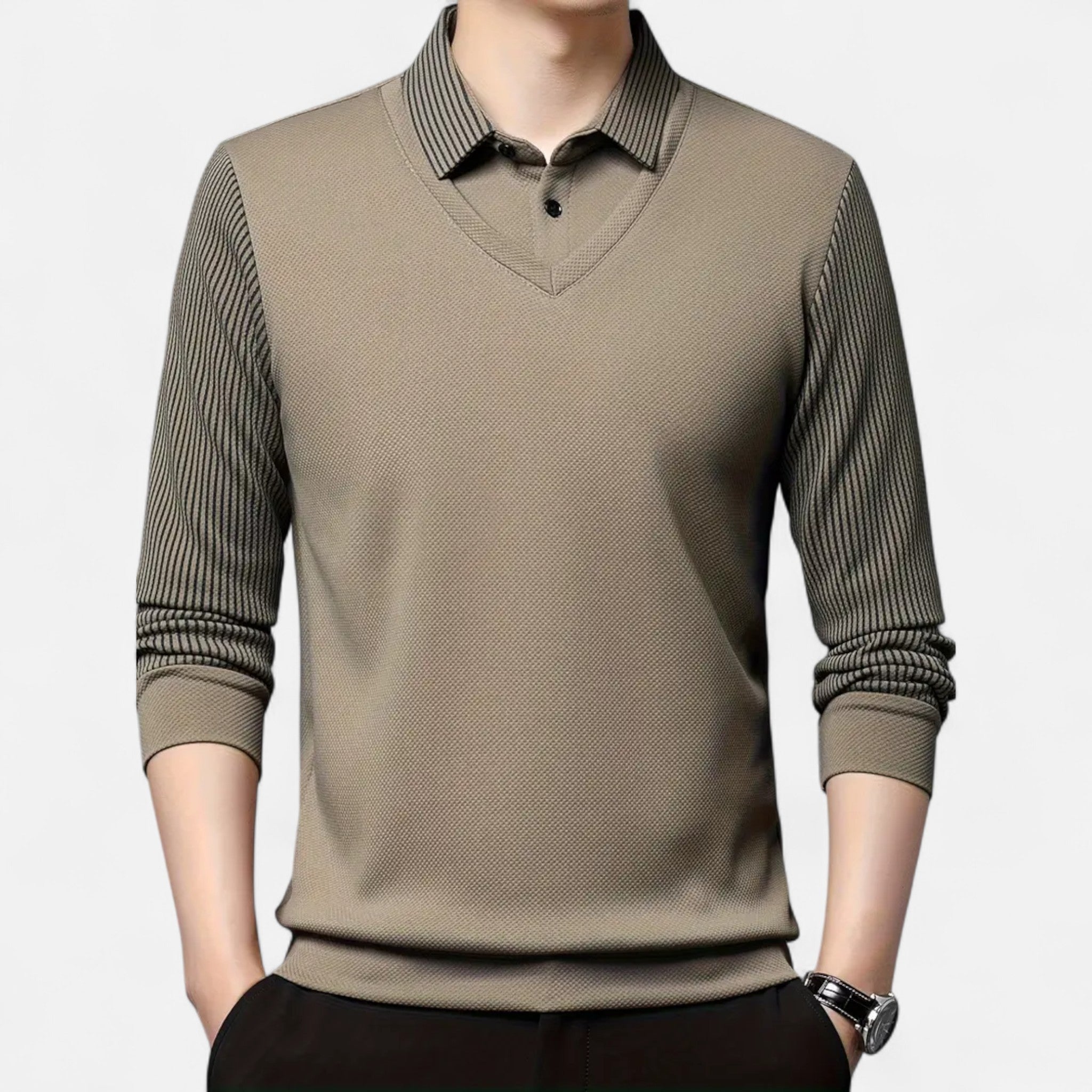 Elvaine | Men’s Long Sleeve Shirt – Refined Two-Piece Style
