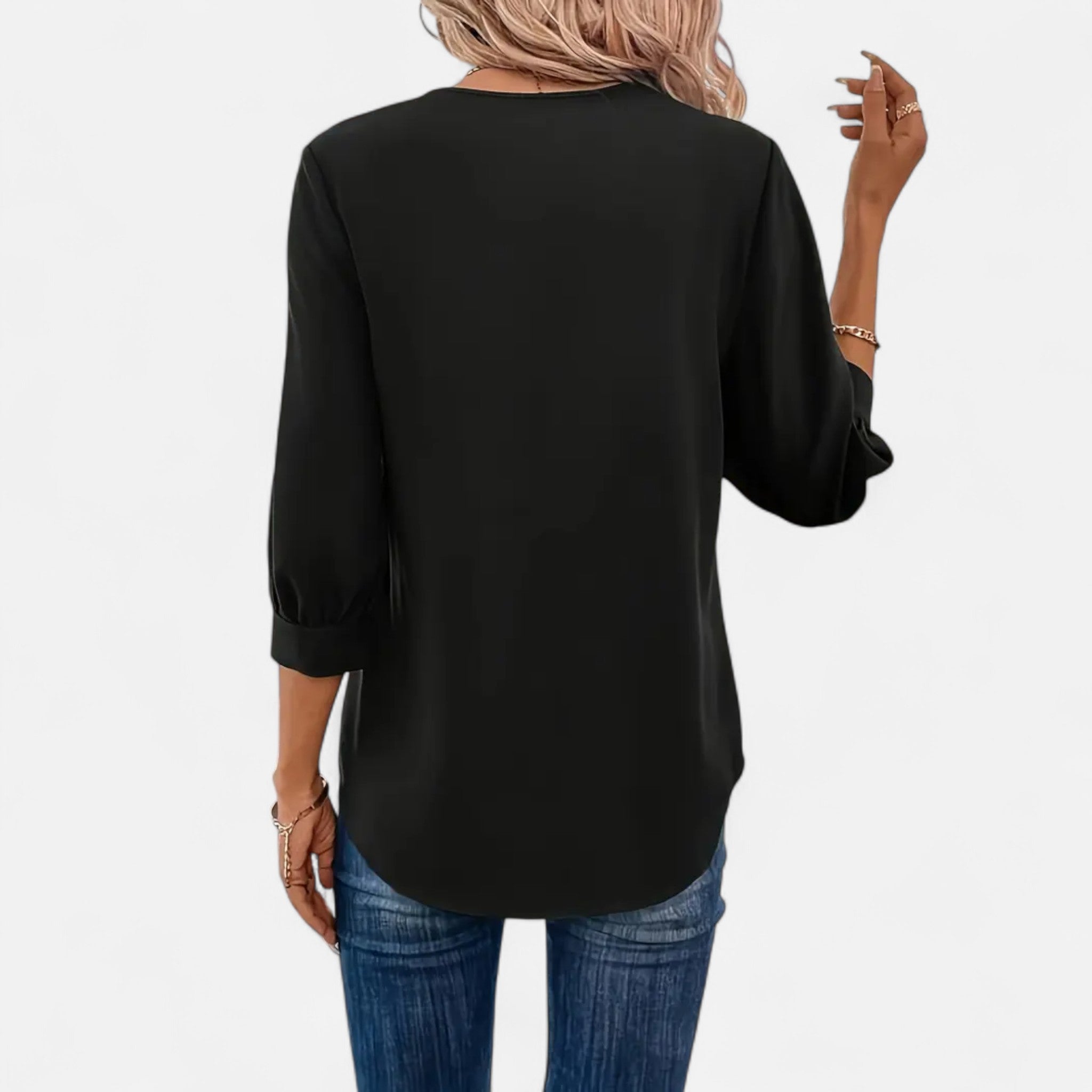 Elvaine | Women’s V-Neck Blouse – Timeless Spring Elegance