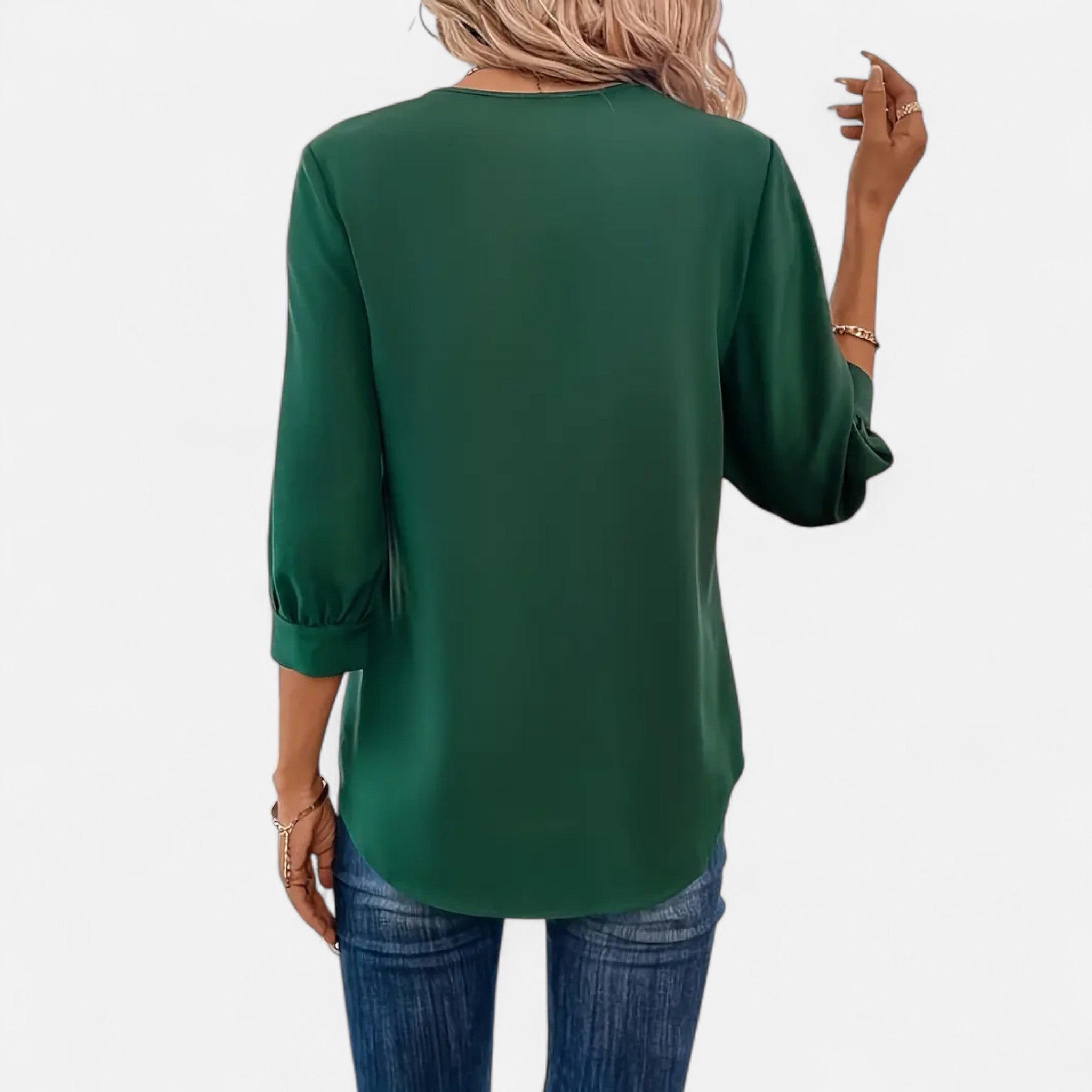 Elvaine | Women’s V-Neck Blouse – Timeless Spring Elegance