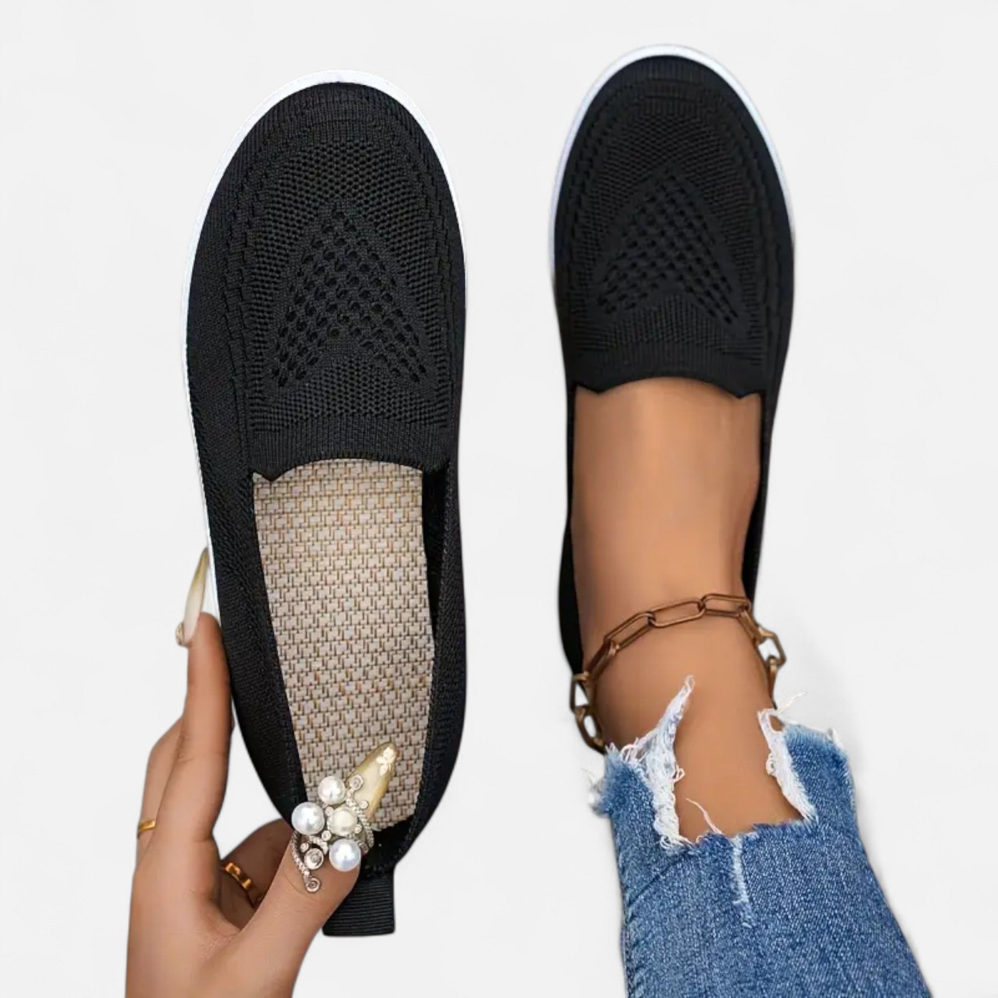 Elvaine | Women’s Knit Flats – Lightweight Slip-On Elegance