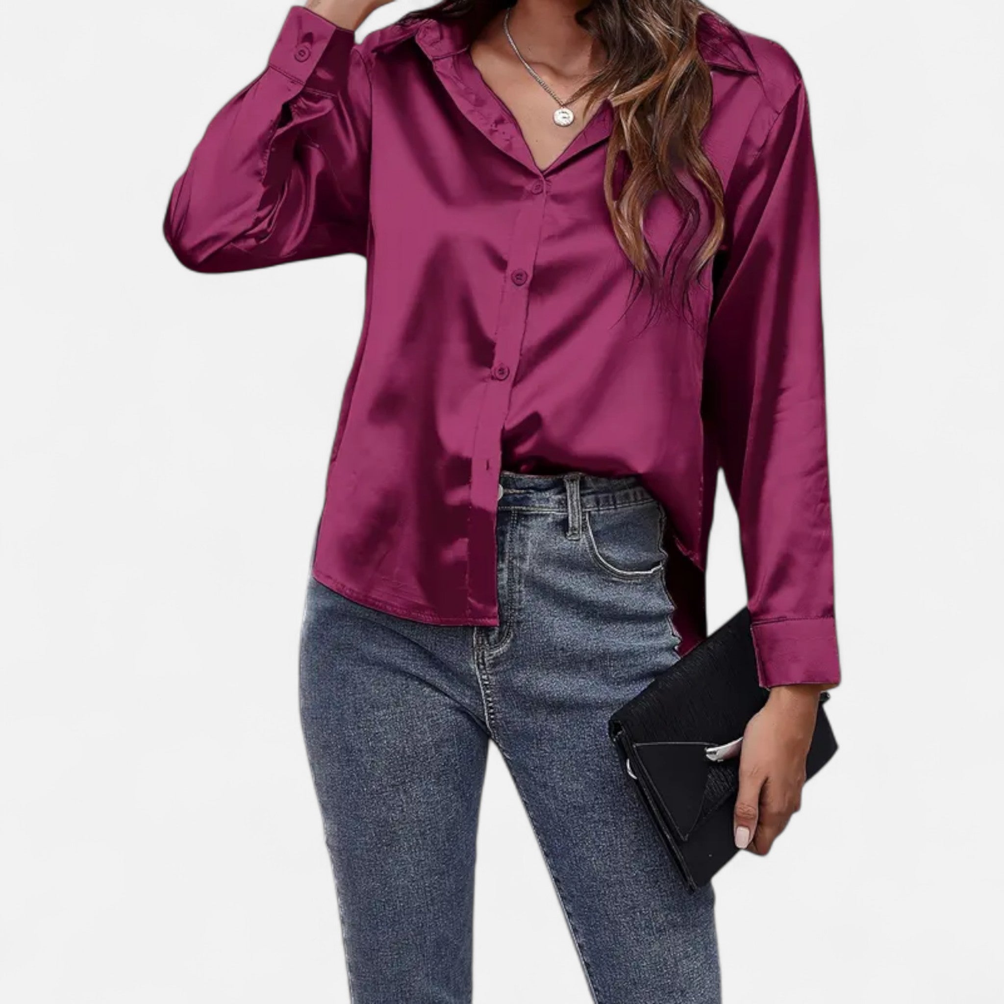 Elvaine | Women’s Satin Blouse – Timeless Formal Elegance