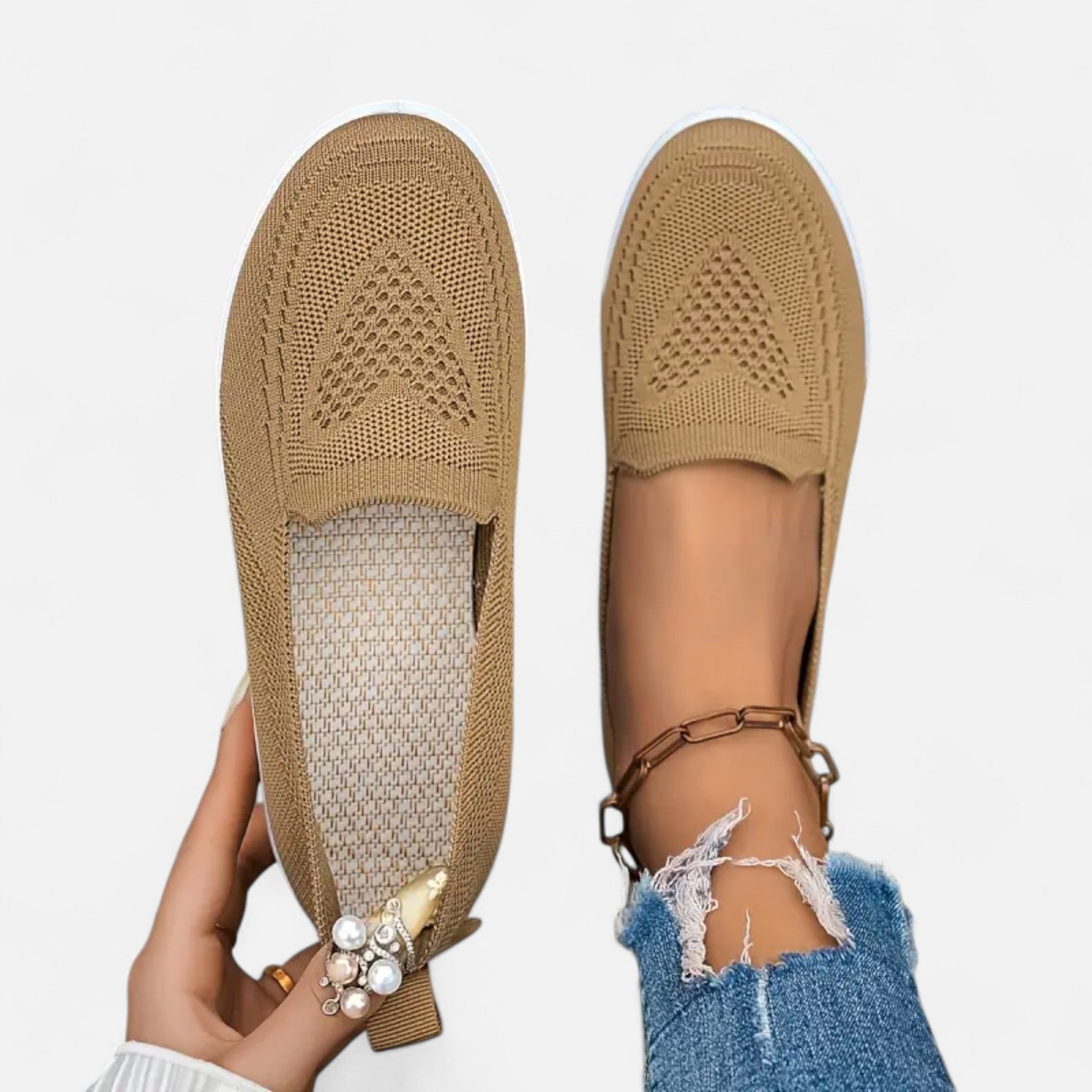 Elvaine | Women’s Knit Flats – Lightweight Slip-On Elegance