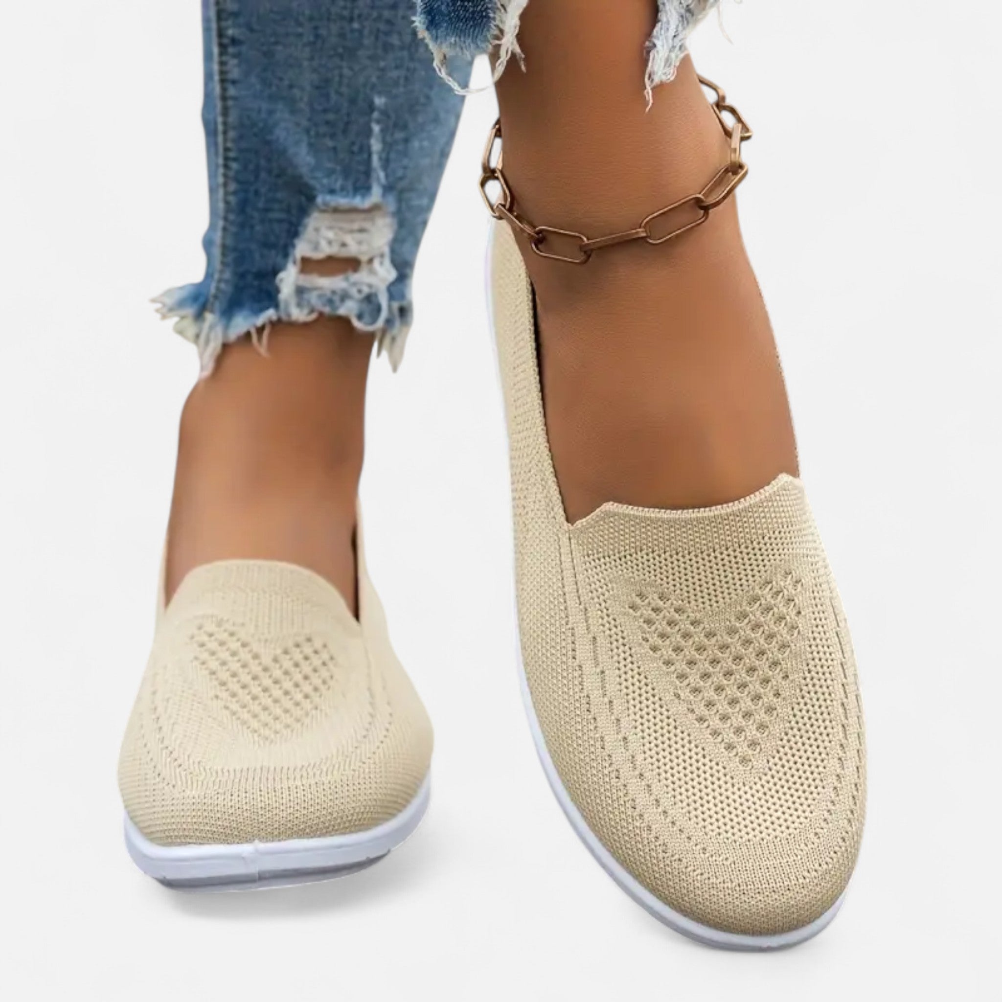 Elvaine | Women’s Knit Flats – Lightweight Slip-On Elegance