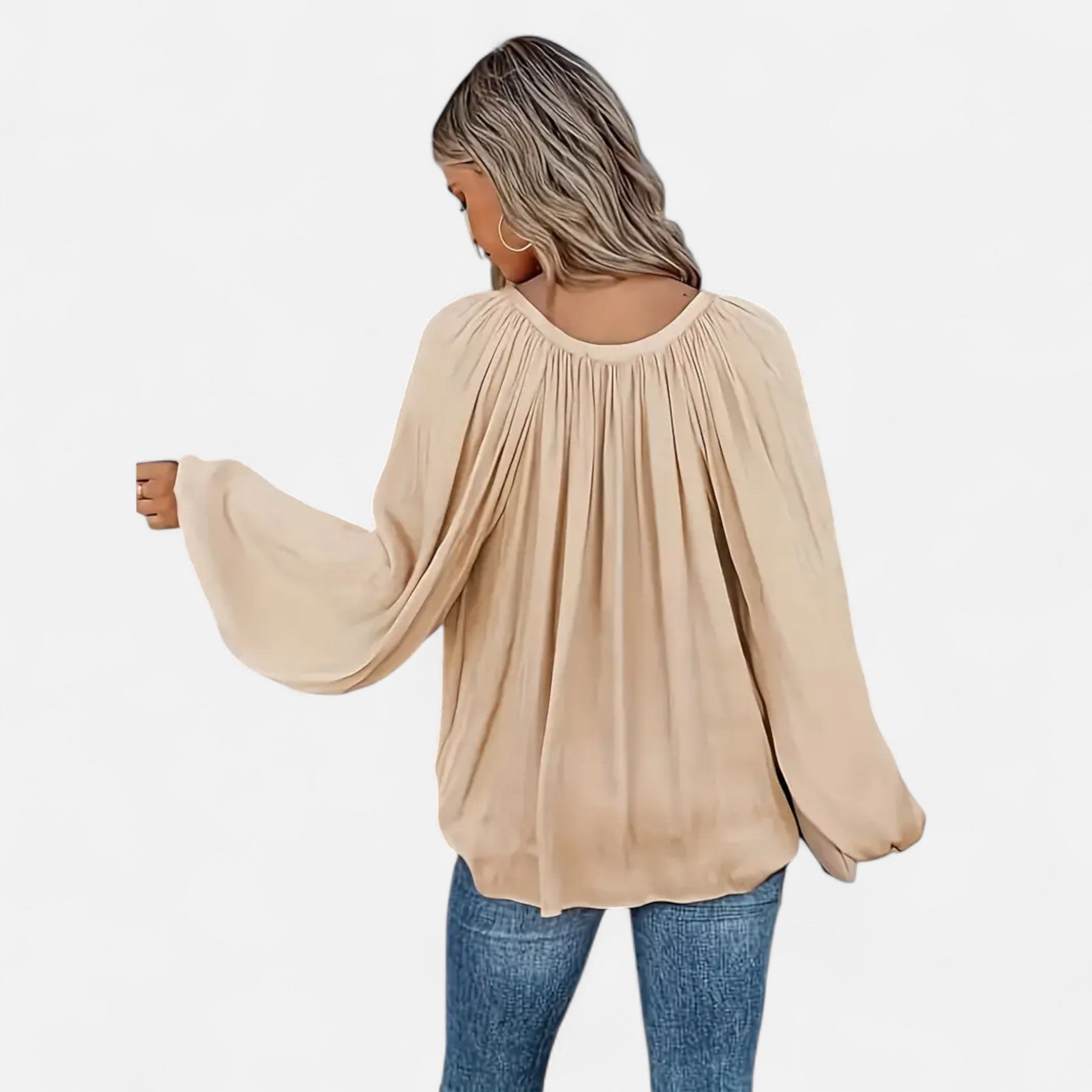 Elvaine | Women’s Satin Blouse – Green Tie-Front Elegance