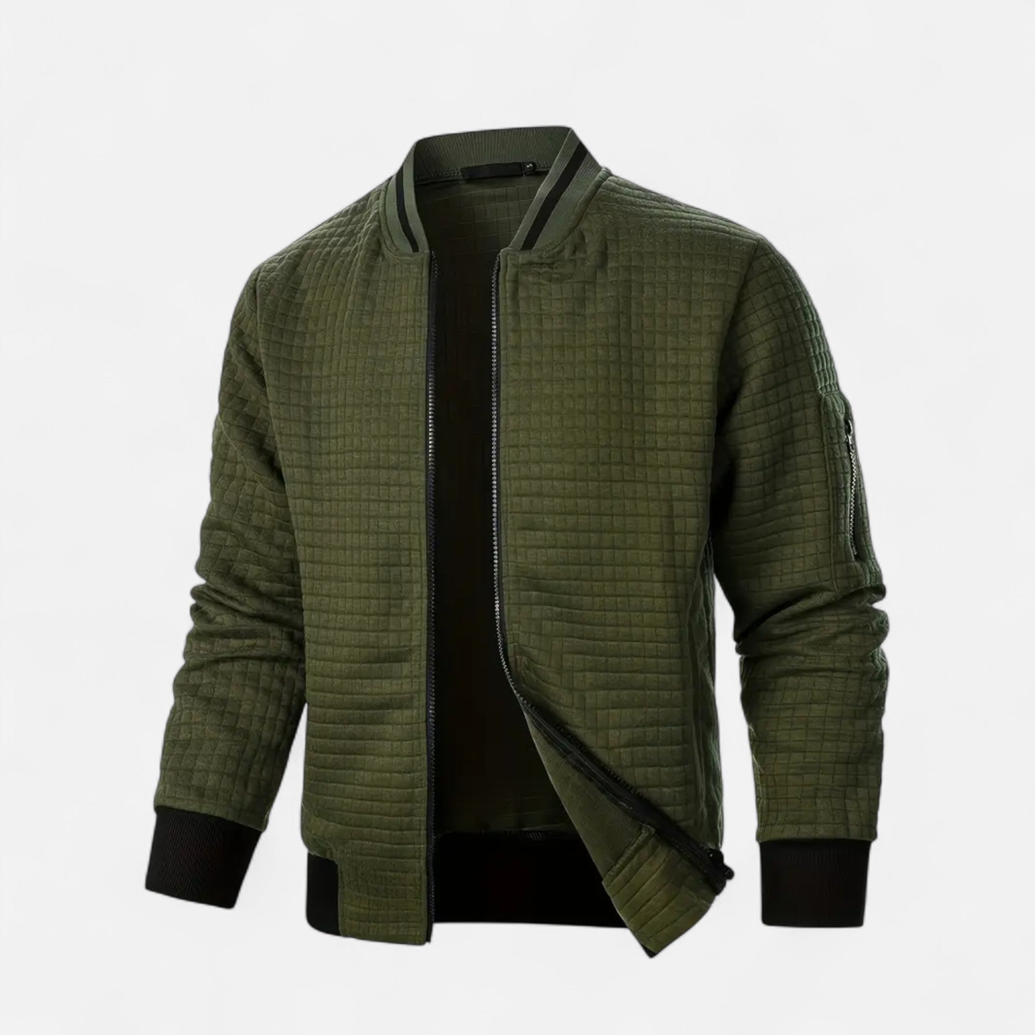 Elvaine | Men’s Zip-Up Jacket – Heritage Checked Elegance