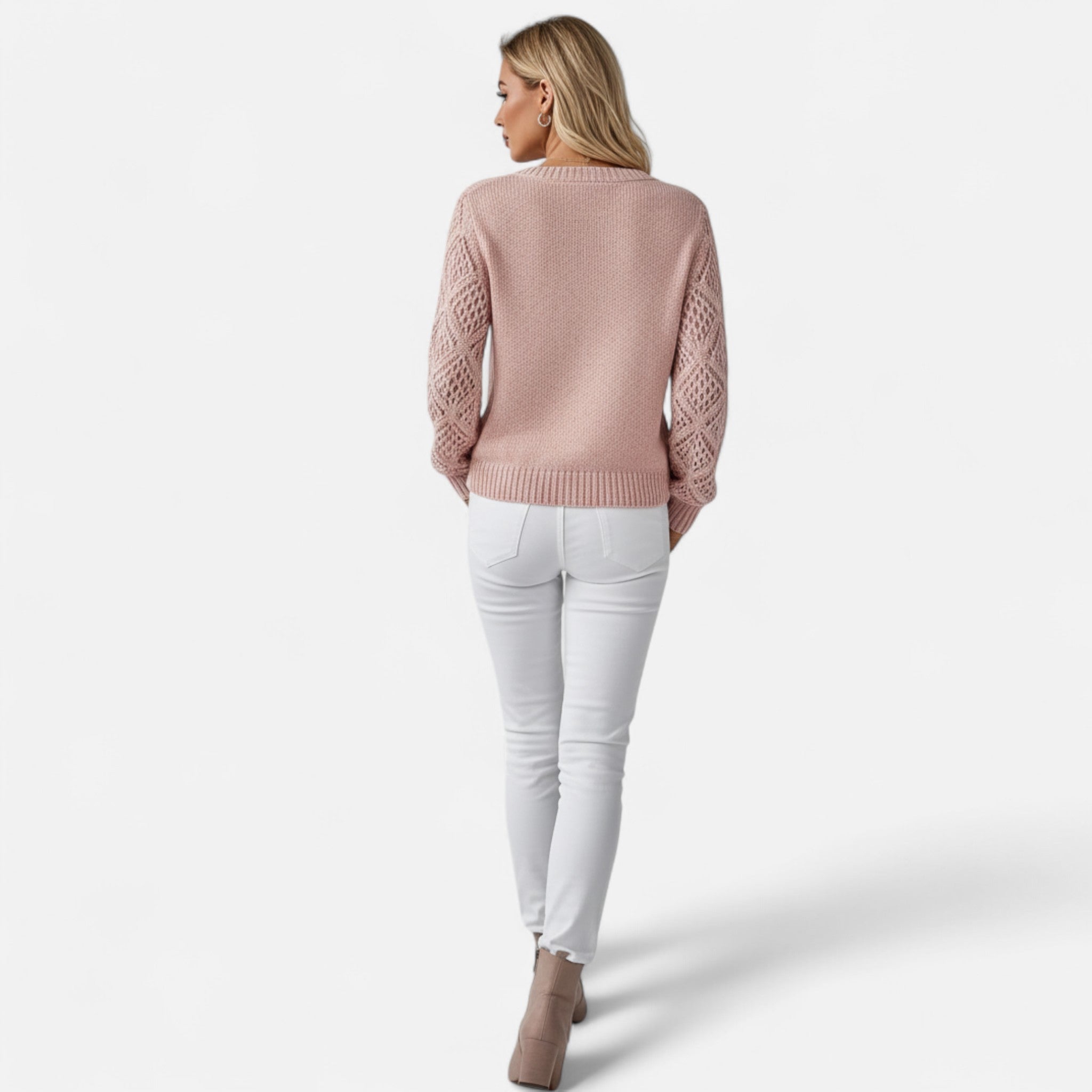 Elvaine | Women’s Knit Sweater – Elegant V-Neck Design