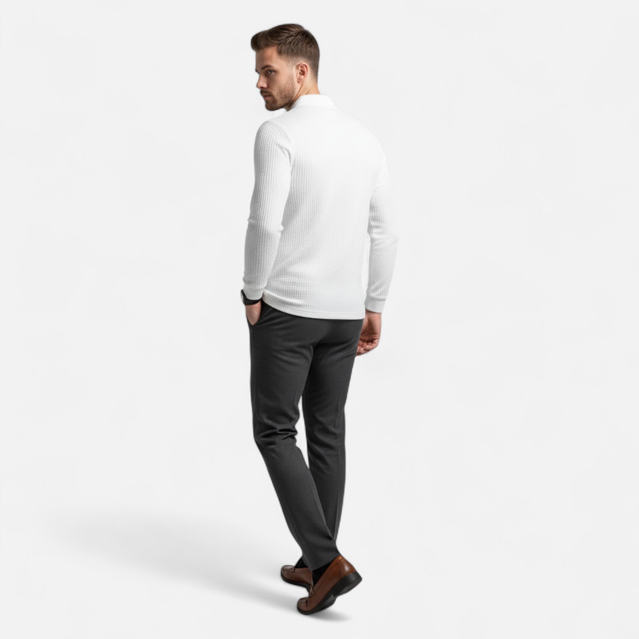 Elvaine | Men’s Full-Sleeve Polo – Refined Casual Style