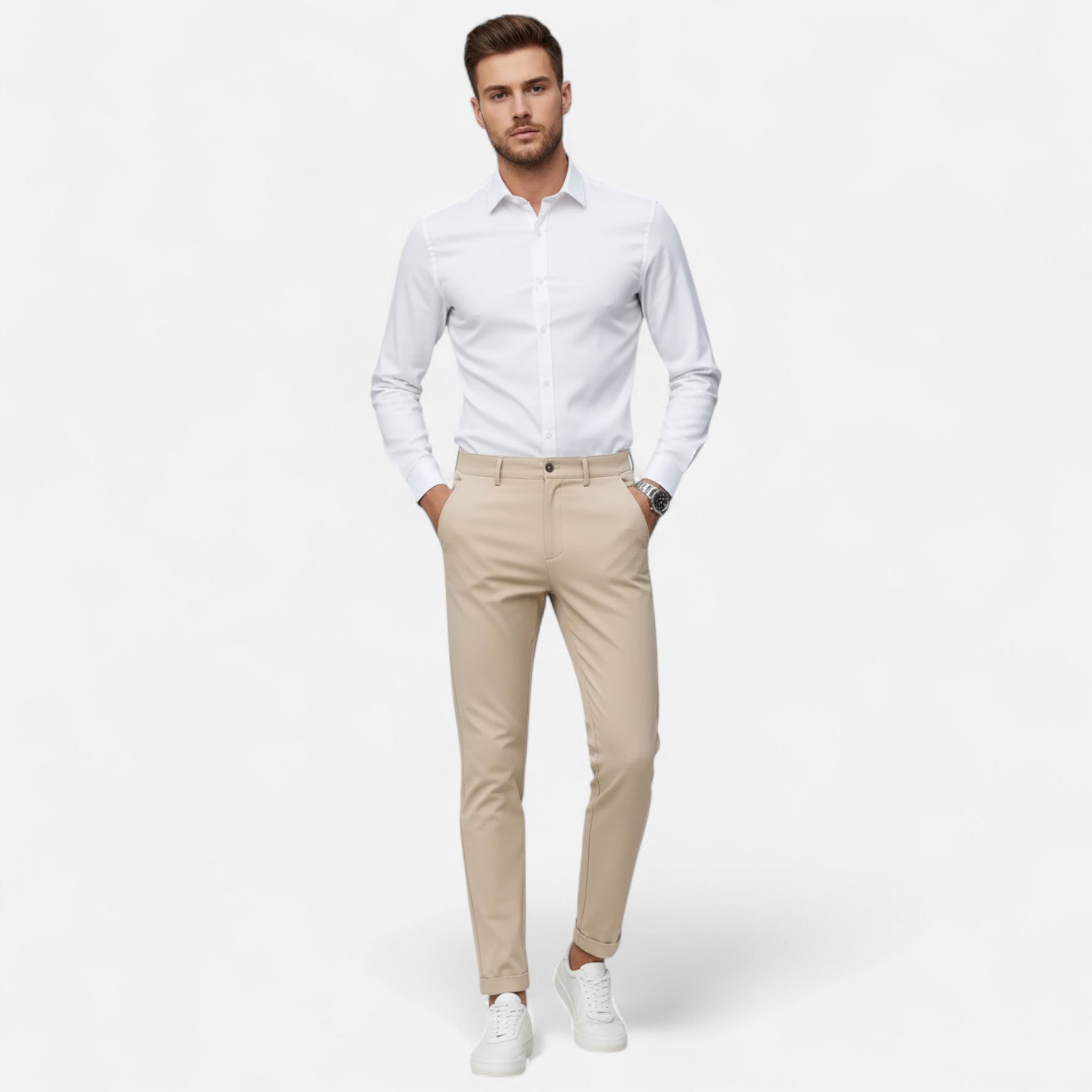 Elvaine | Men’s Slim Trousers – Wrinkle-Resistant Classic