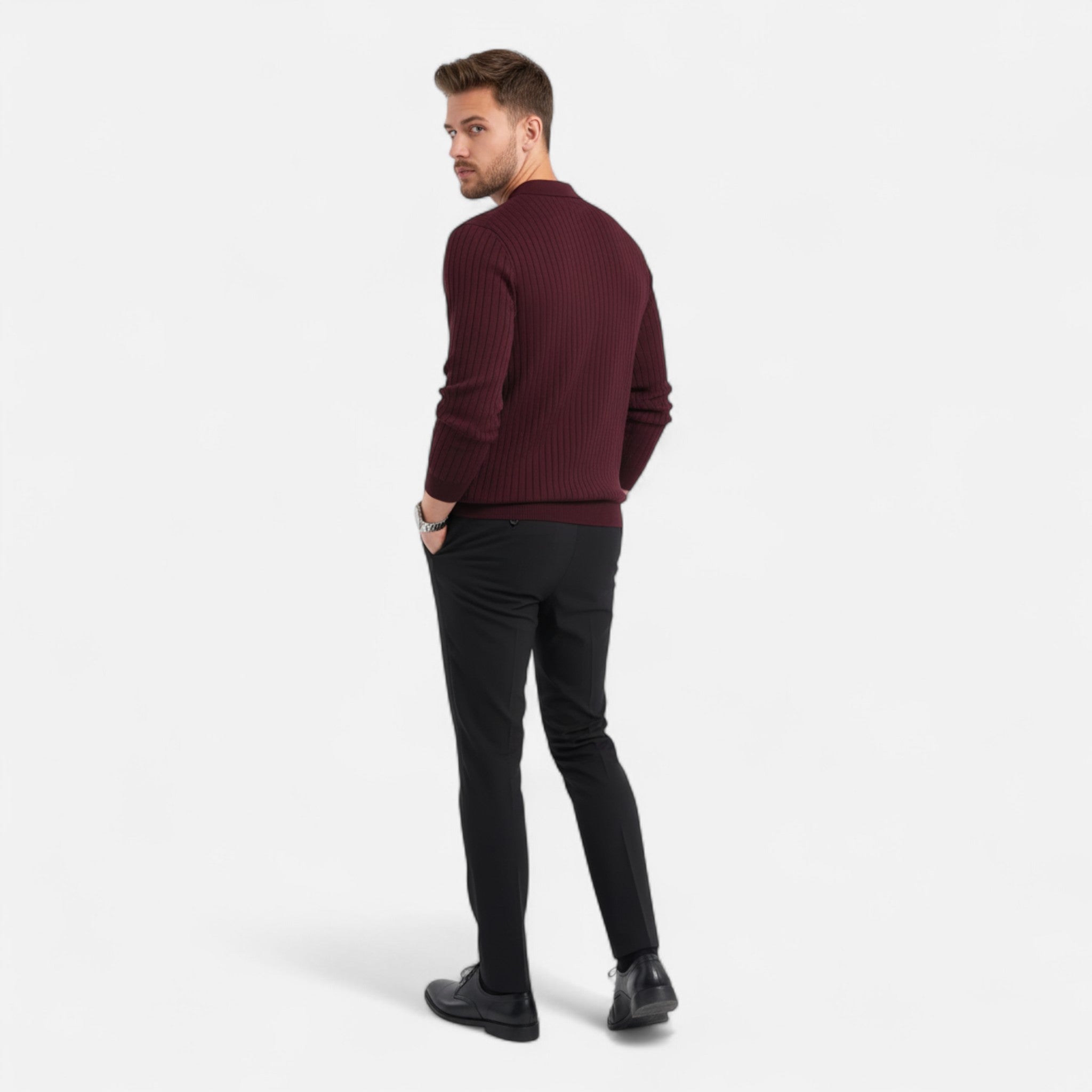 Elvaine | Men’s Polo Knit – Refined Autumn Classic