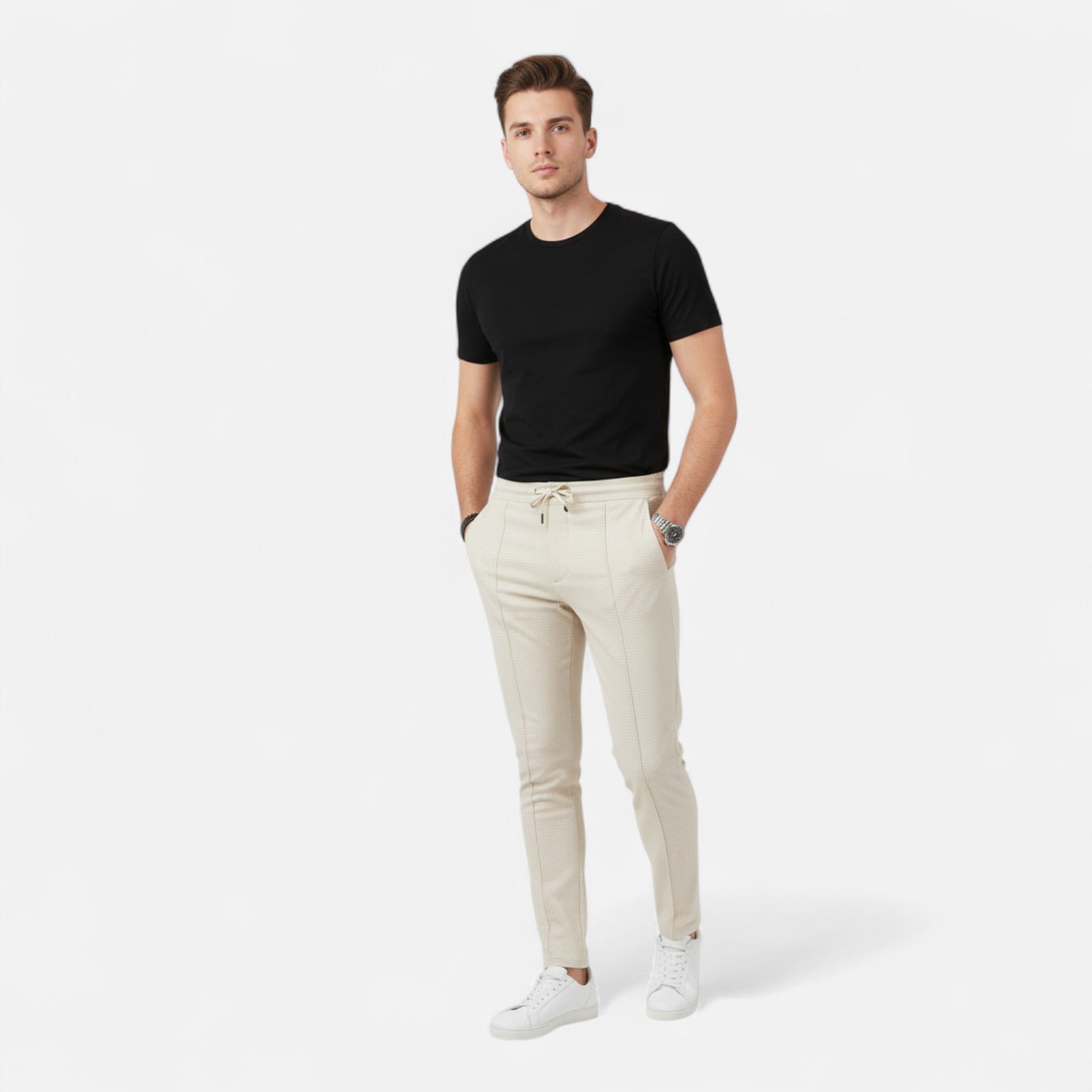 Elvaine | Men’s Waffle Knit Pants – Modern Elegance