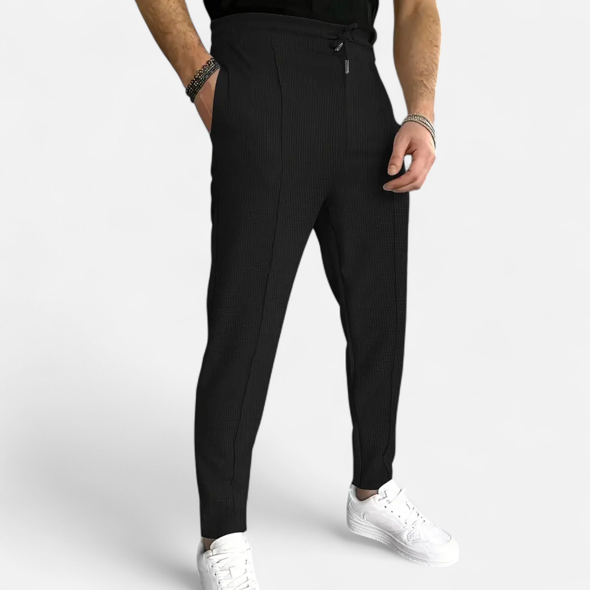 Elvaine | Men’s Waffle Knit Pants – Modern Elegance