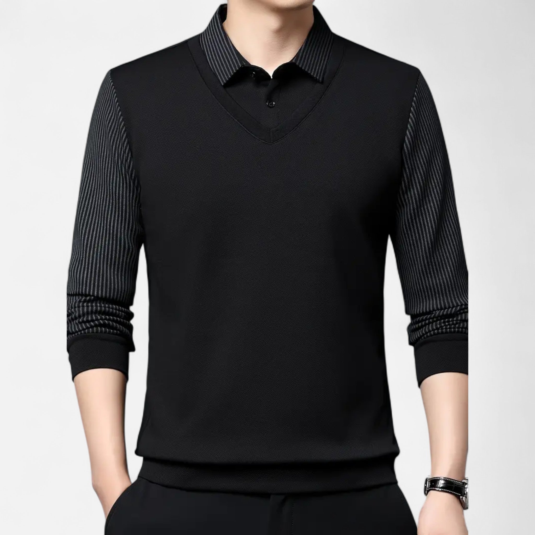 Elvaine | Men’s Long Sleeve Shirt – Refined Two-Piece Style