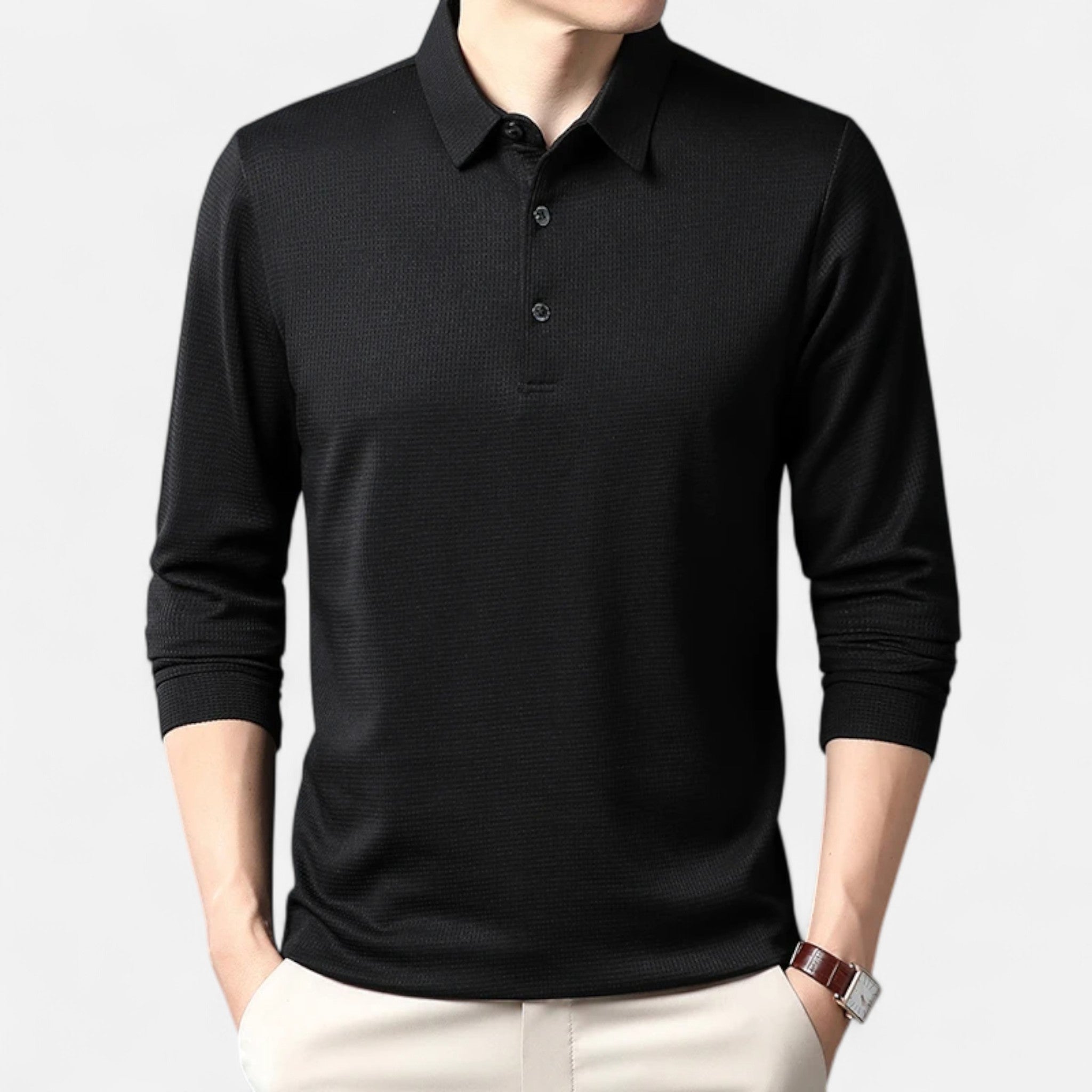 Elvaine | Men’s Long Sleeve Polo – Refined Comfort