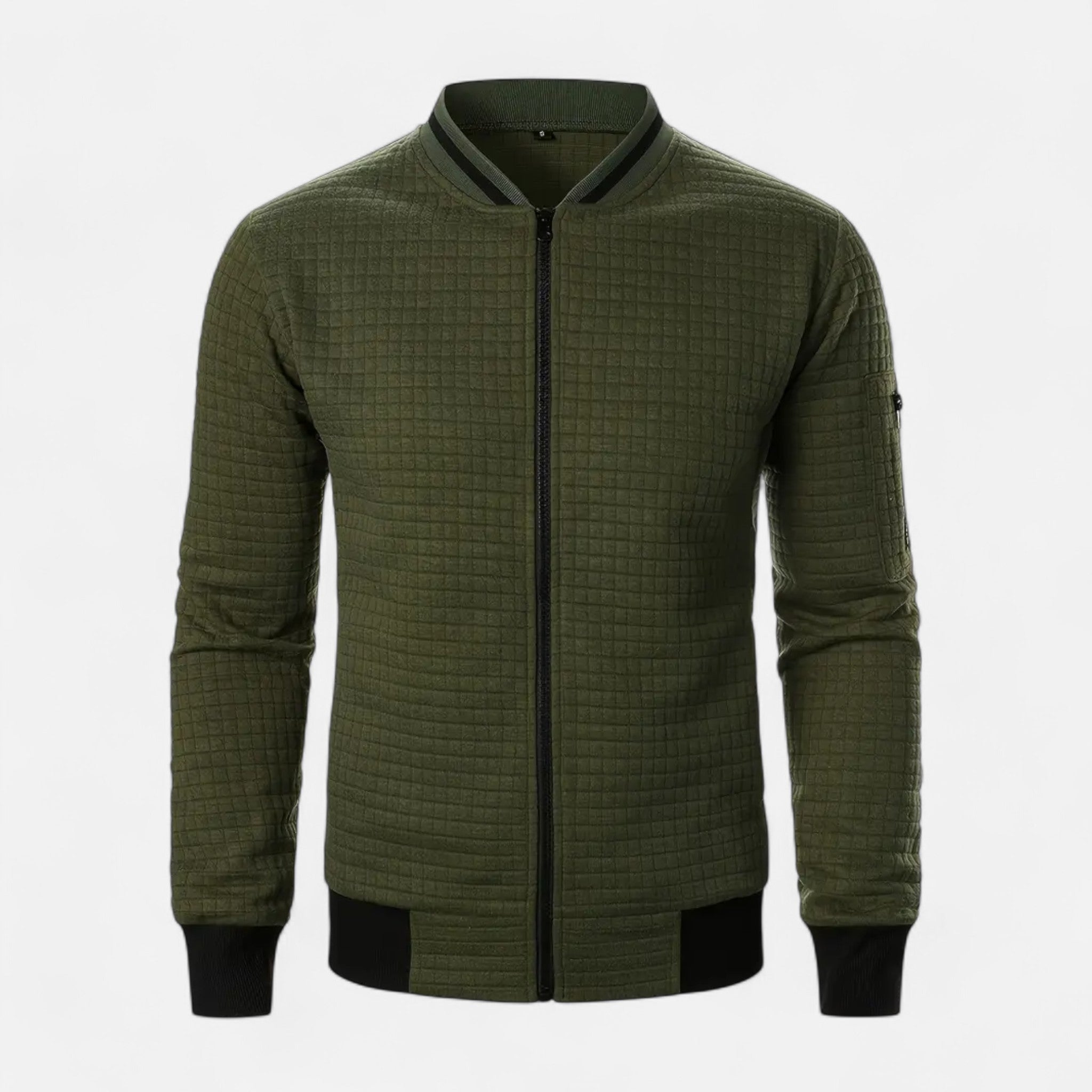 Elvaine | Men’s Zip-Up Jacket – Heritage Checked Elegance