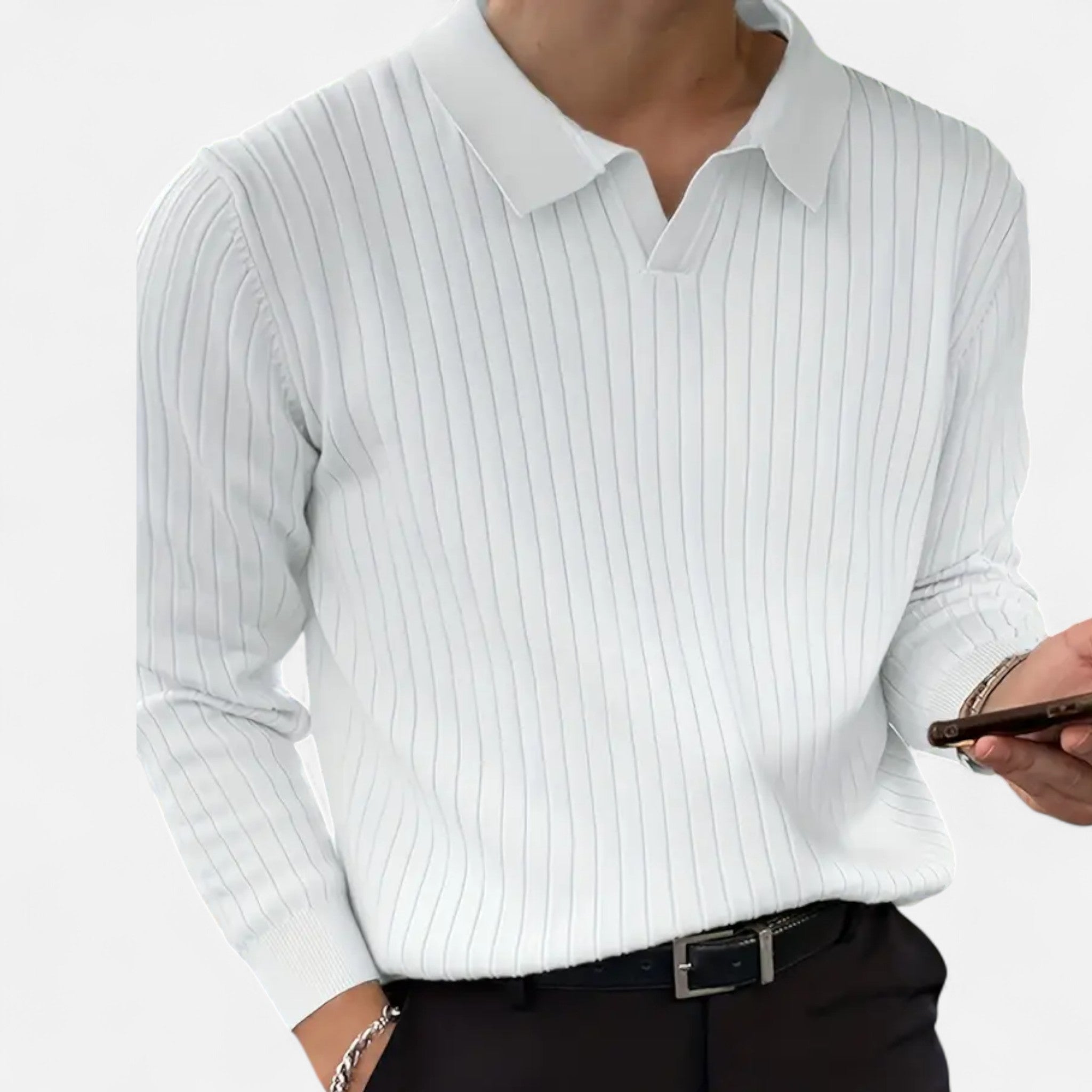 Elvaine | Men’s Polo Knit – Refined Autumn Classic