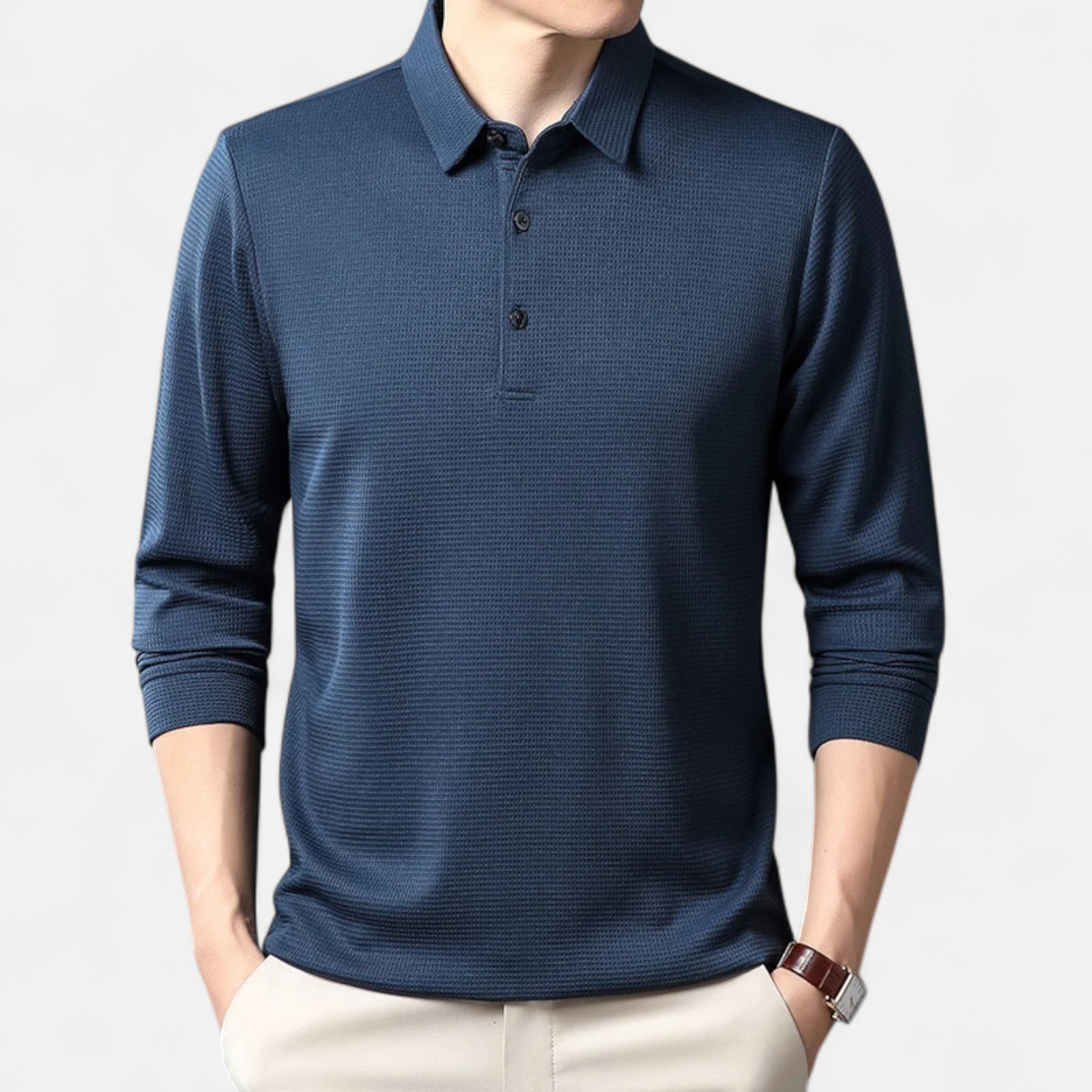 Elvaine | Men’s Long Sleeve Polo – Refined Comfort
